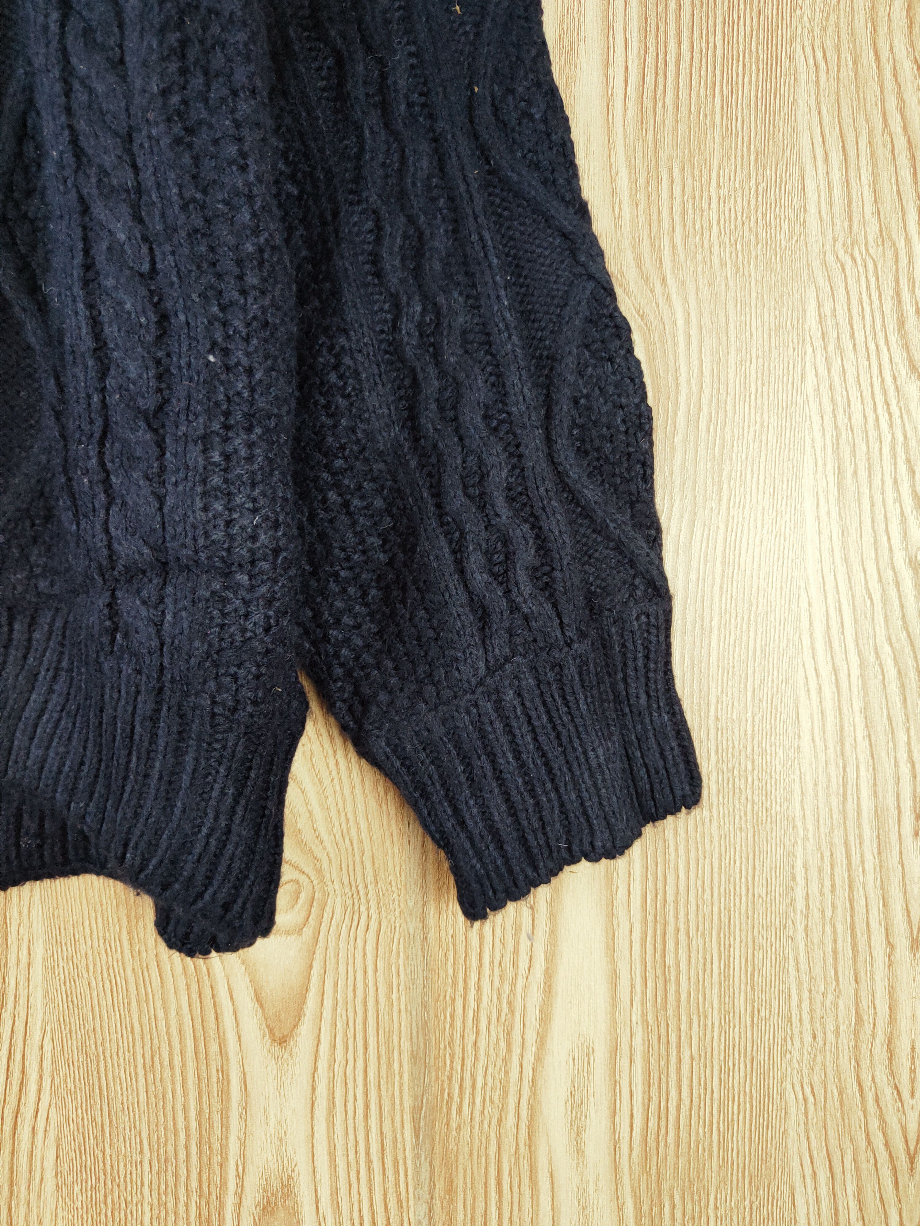 Aran Isles Knitwear GU japan Navy cable Knitwear Cardigan #W569 Size US L / EU 52-54 / 3 - 6 Thumbnail