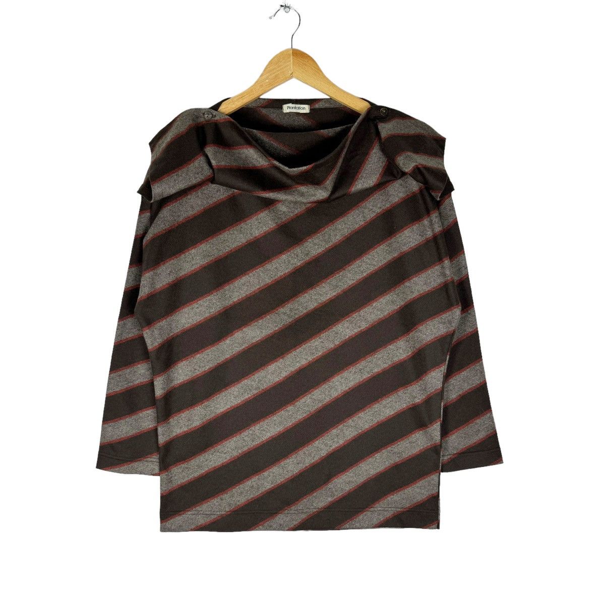 Issey Miyake ⚡️80s PLANTATION ISSEY MIYAKE STRIPED LONG SLEEVE Size M / US 6-8 / IT 42-44 - 1 Thumbnail
