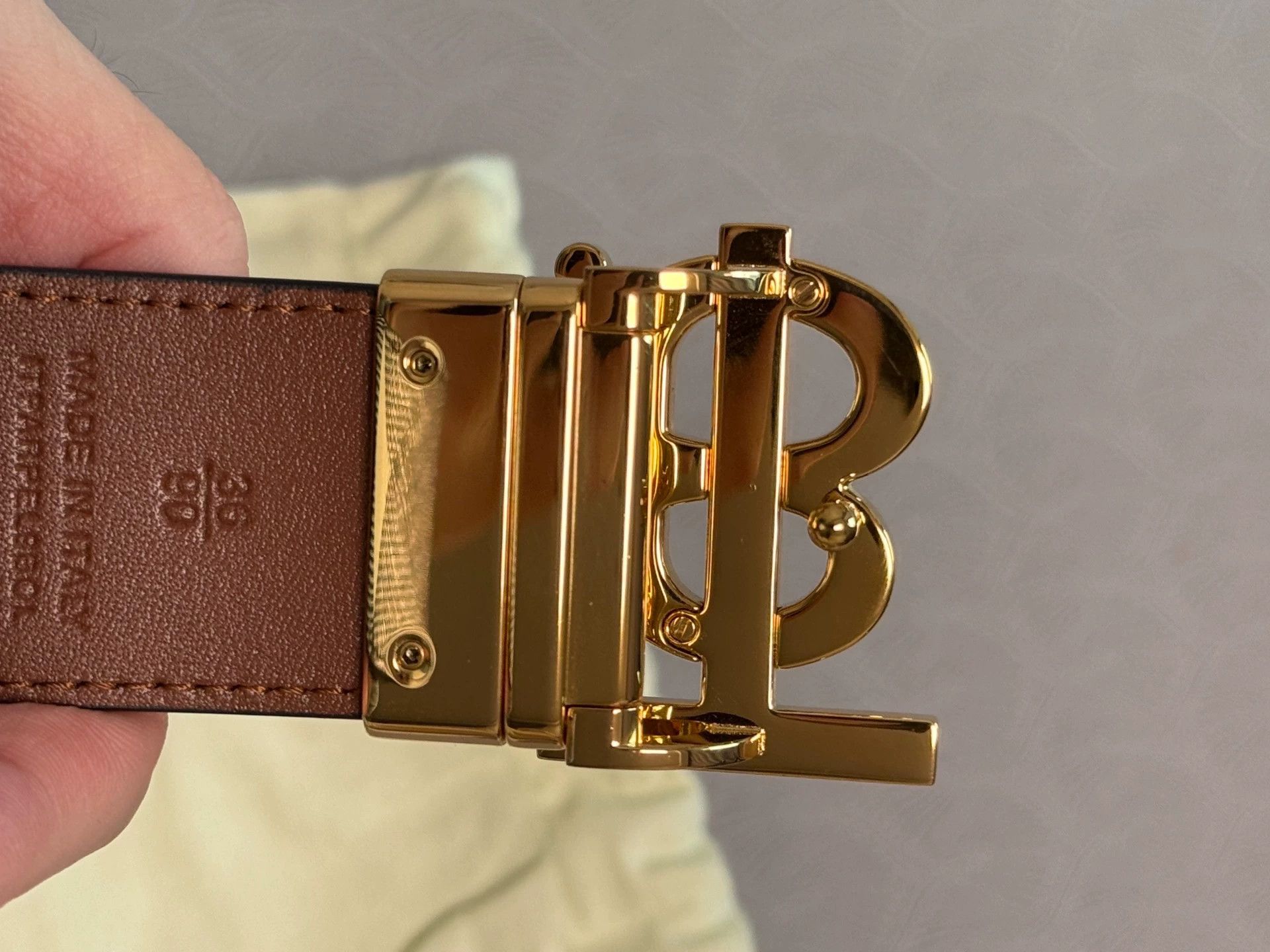 Burberry Burberry Men's Brown Check Monogram Buckle Belt Size ONE SIZE - 8 Thumbnail