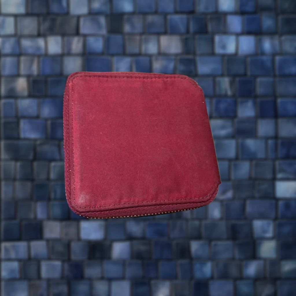 Ralph Lauren RRL Ralph Lauren Wallet Red Leather Bifold Logo Embroided Zip-around Oilcloth Size ONE SIZE - 1 Thumbnail