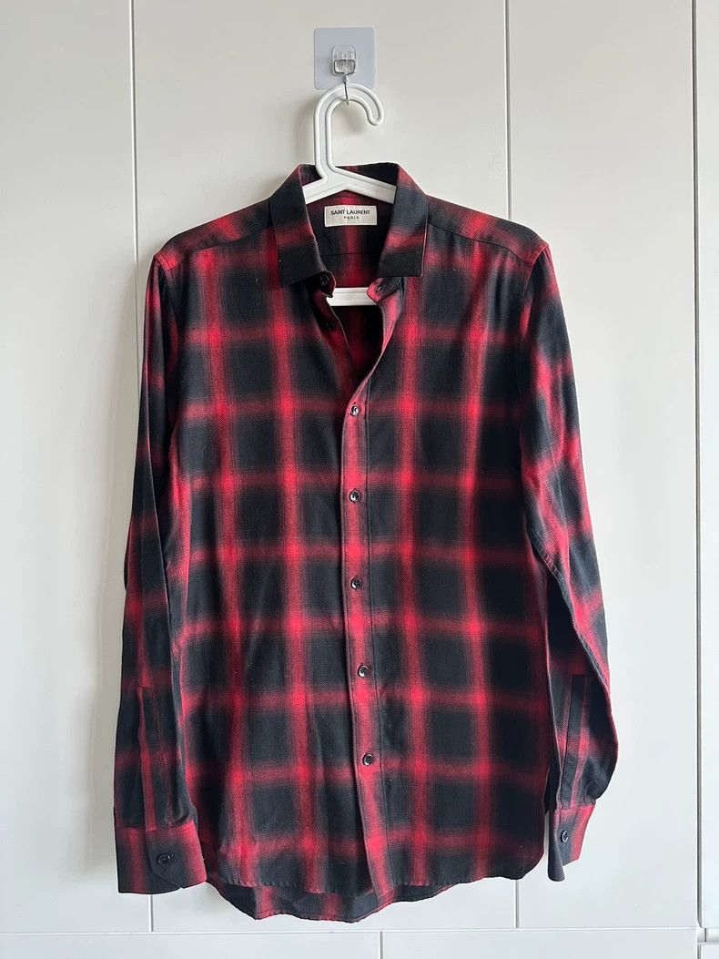 Saint Laurent Paris Saint Laurent Paris Red check shirt 2505-Nextarrow Size US M / EU 48-50 / 2 - 1 Thumbnail