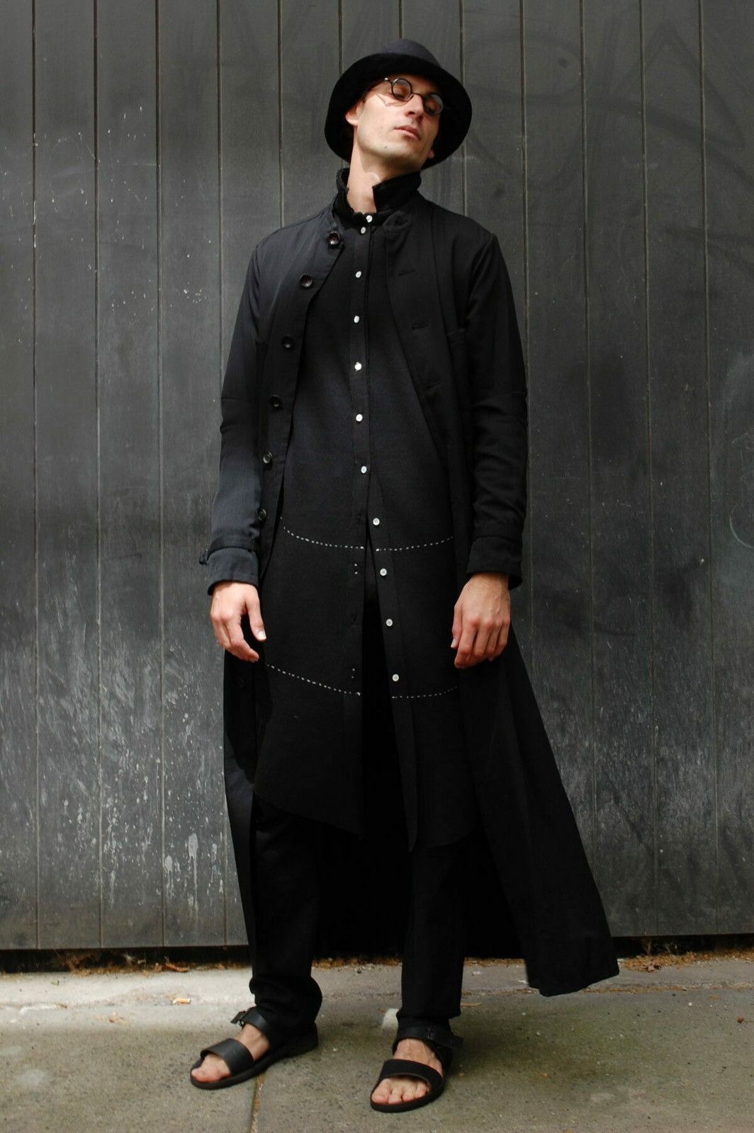 image of Nude Masahiko Maruyama Nu-1519 Long Coat in Black, Men's (Size Medium)