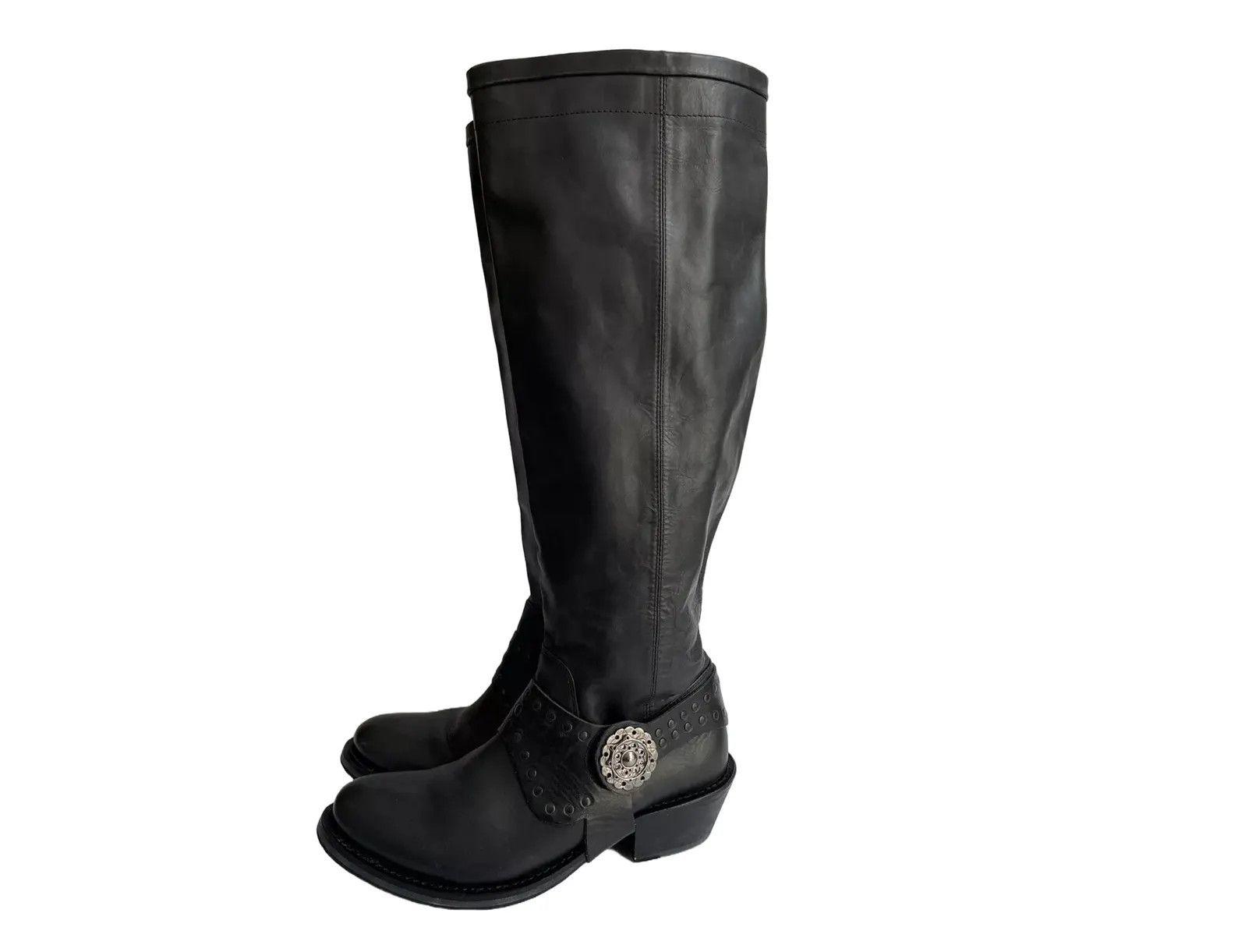 Marithe + Francois Girbaud Y2K Marithé François Girbaud Leather Riding Boots Size US 6.5 / IT 36.5 - 1 Thumbnail