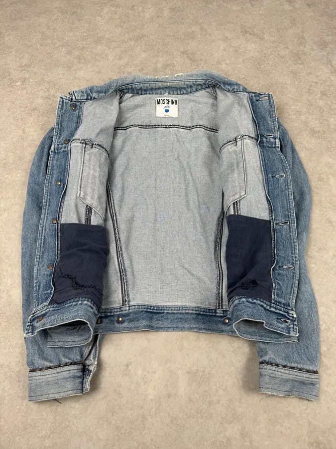 Moschino 2000s Moschino Multi Zips Blue Aero Denim Jacket Size US M / EU 48-50 / 2 - 8 Thumbnail