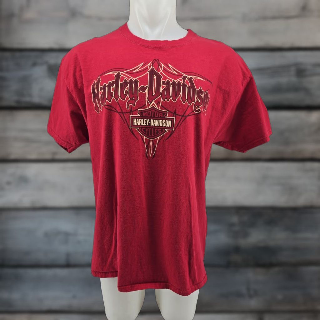 Harley Davidson VINTAGE Harley-Davidson Shirt XL Men Red Double-Sided Graphic Print Heart of Dixie Pelham AL 90s 00s Size US XL / EU 56 / 4 - 1 Thumbnail