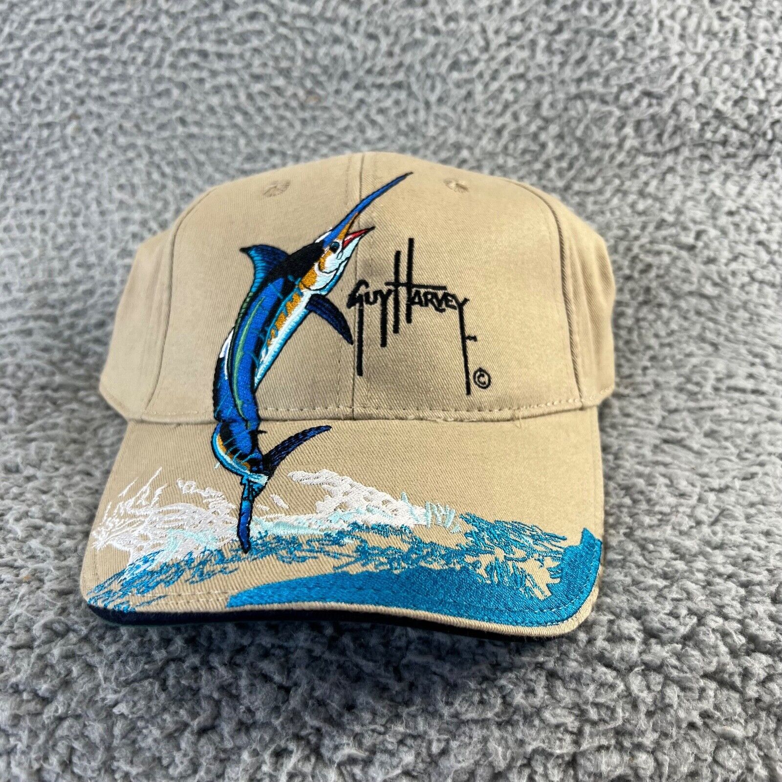 Guy Harvey Guy Harvey Hat Adjustable Strapback Tan Swordfish