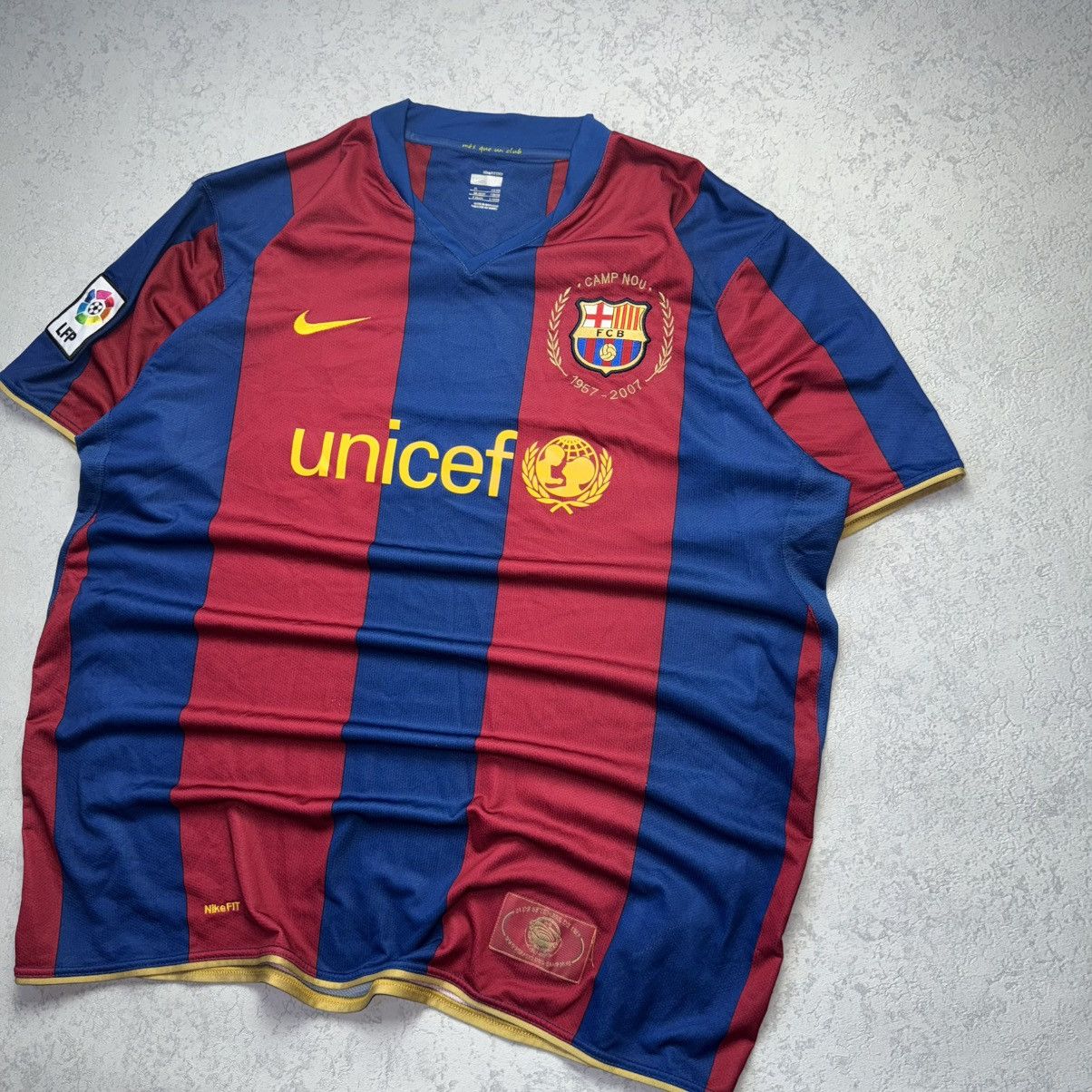 Nike Nike Barcelona 2007/08 Home Football Soccer Jersey Size XL Size US XL / EU 56 / 4 - 2 Thumbnail