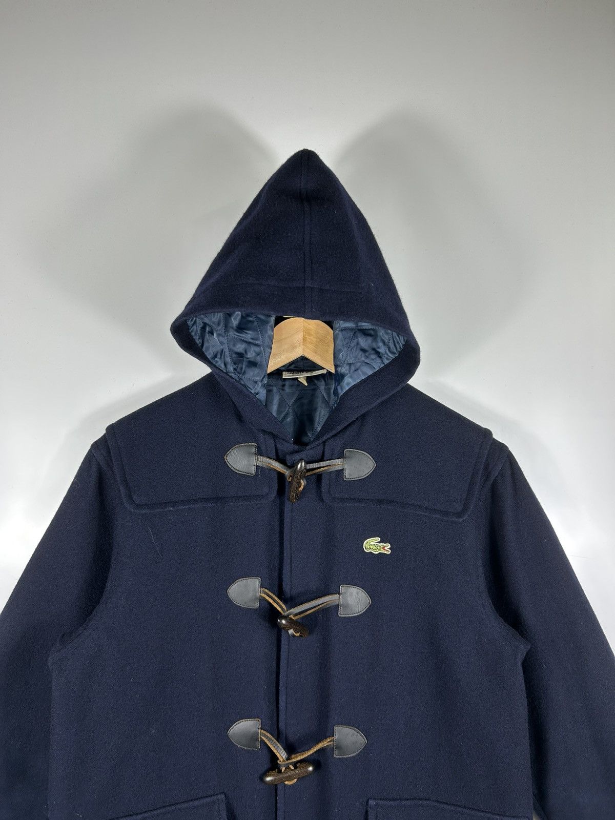 Lacoste × Vintage ⚡️Vintage Lacoste Hooded Wool Duffle Coat Jacket Size US S / EU 44-46 / 1 - 4 Thumbnail