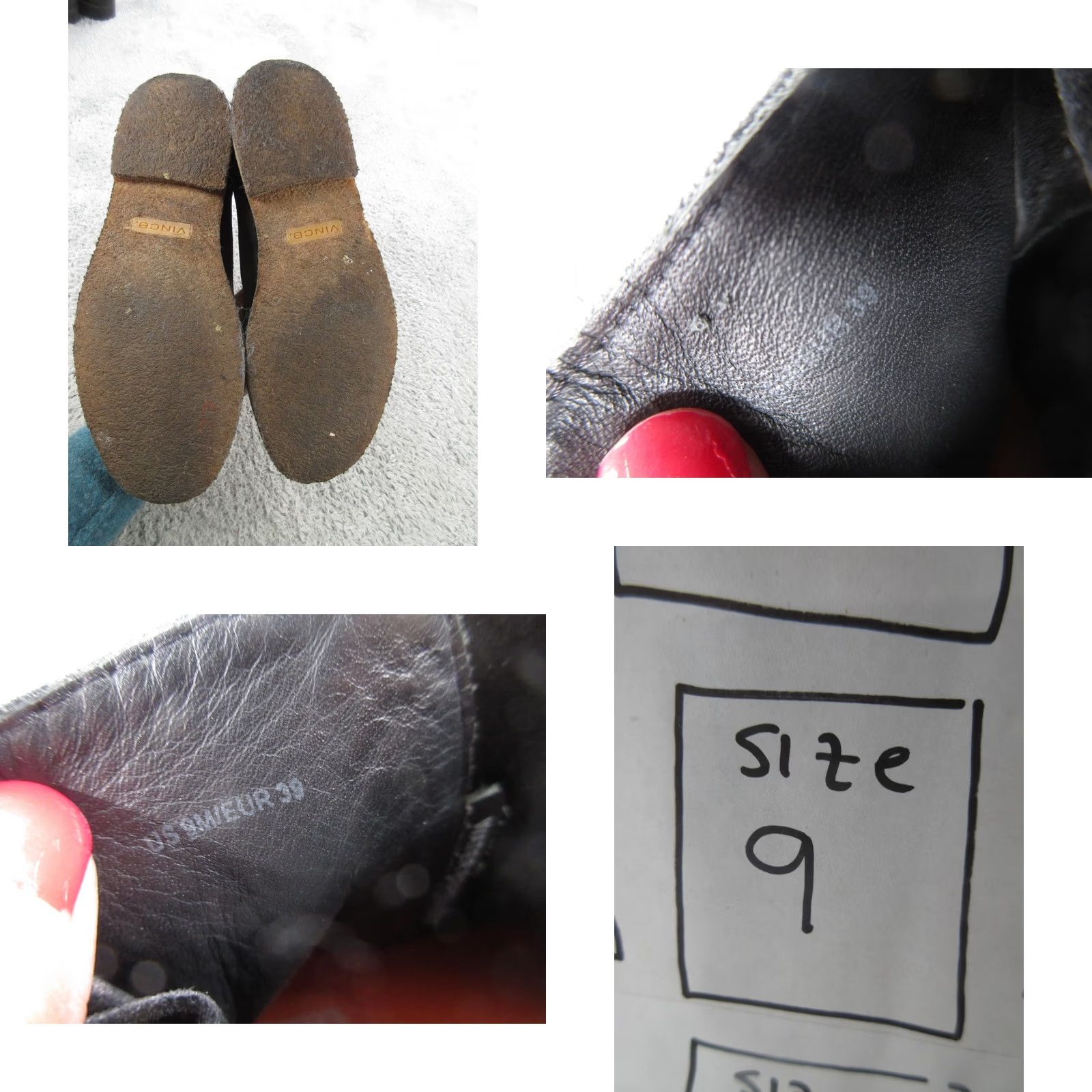 Vince Vince Womens Chelsea Boots Black Suede Ankle Booties Leather Lining Rubber Sole Size 9 M Casual Size US 9 / IT 39 - 8 Thumbnail
