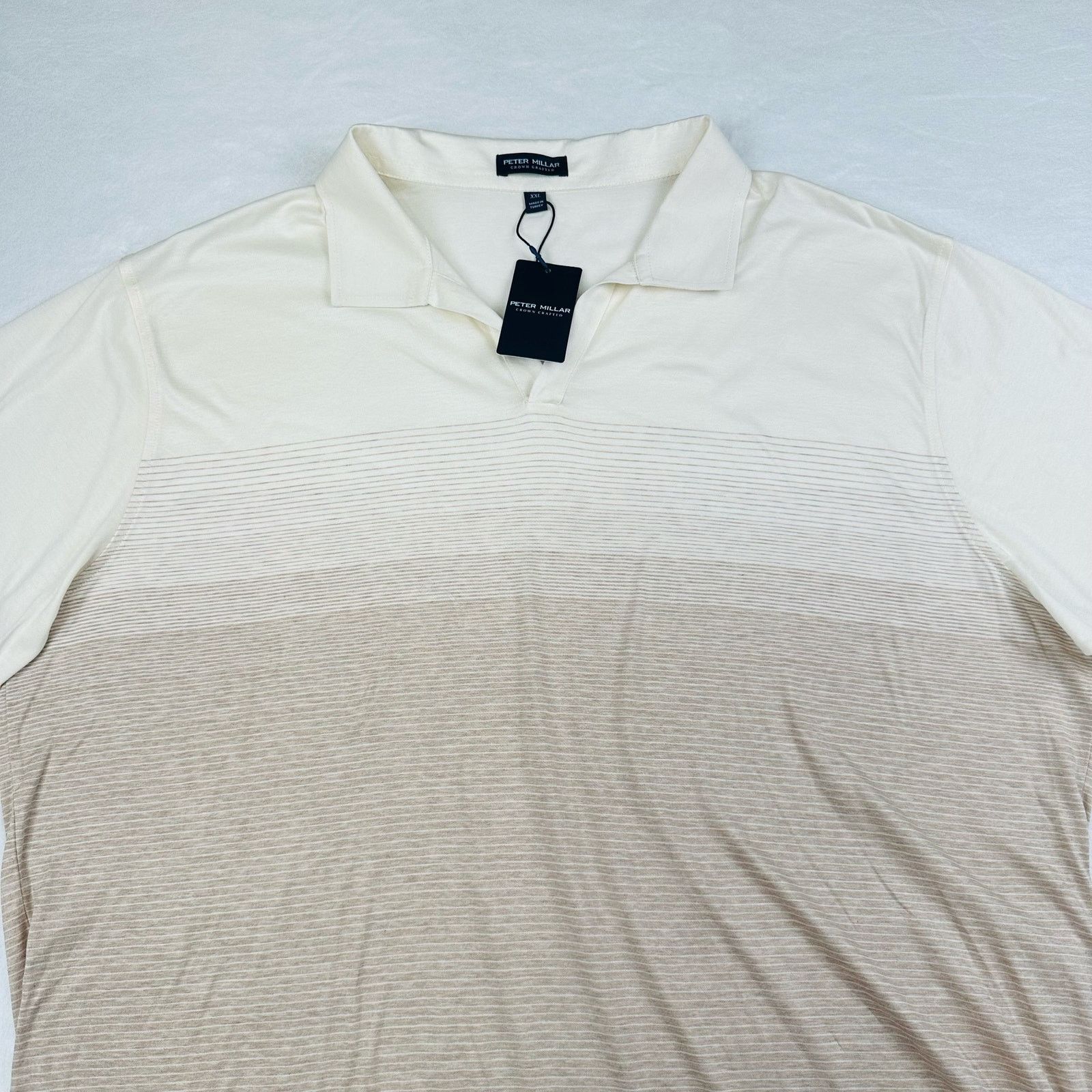 Peter Millar Peter Millar Men’s XXL Cream Luxury Open Collar Polo Shirt Size US XXL / EU 58 / 5 - 4 Thumbnail