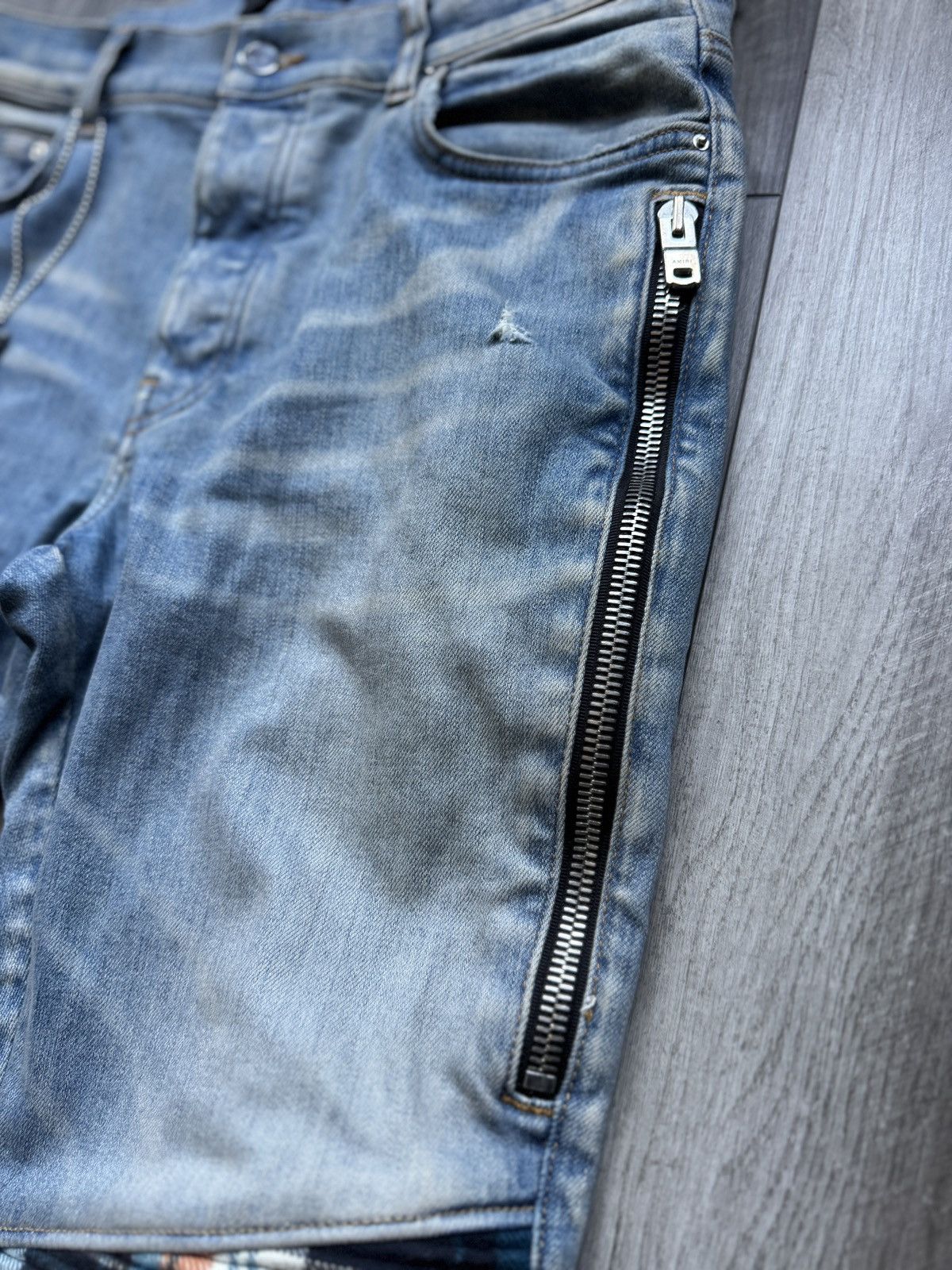 Amiri Amiri MX2 Indigo/Orange Flannel Denim Size US 33 - 9 Thumbnail