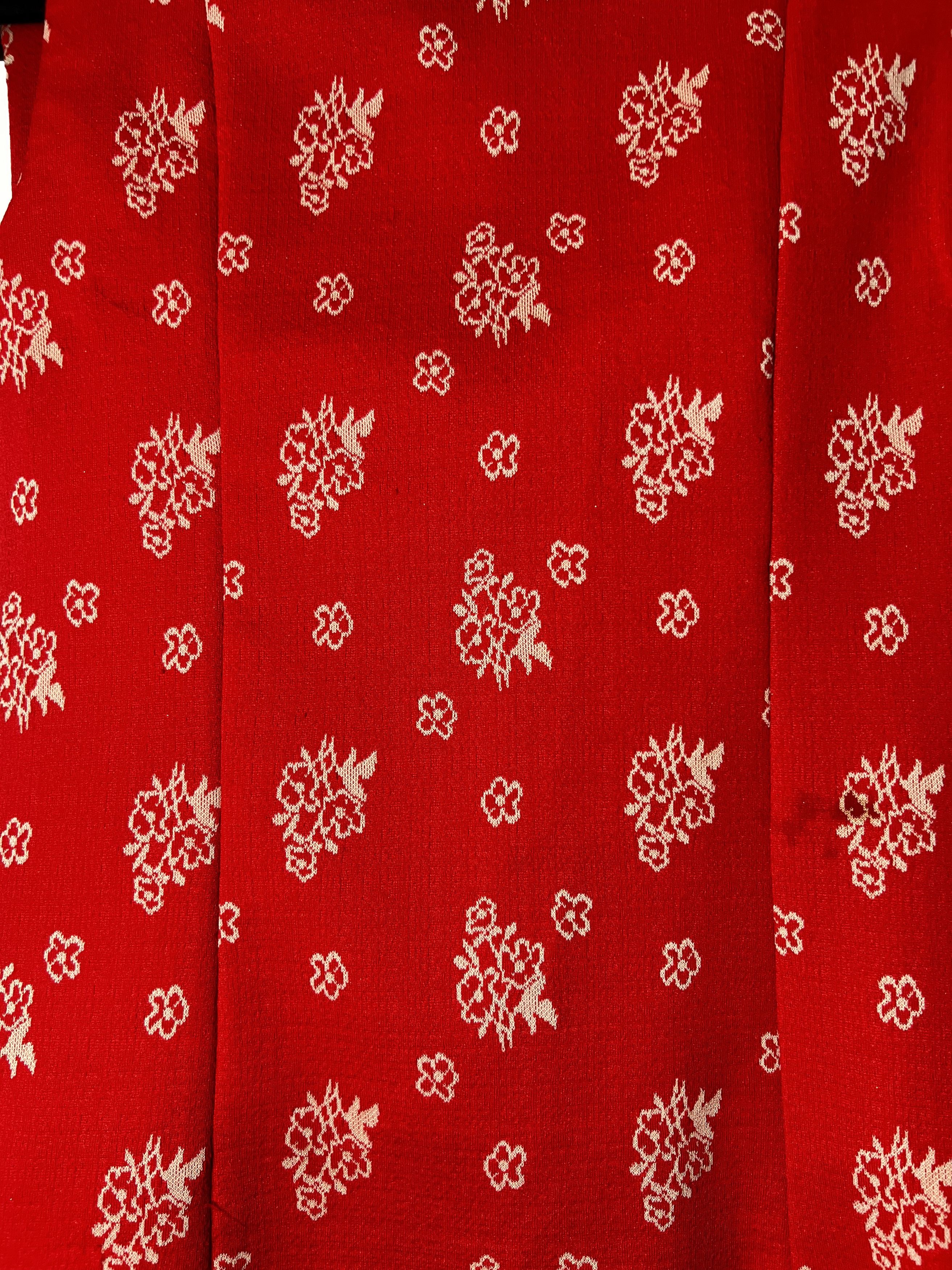 Vintage Vintage 60's-70's 2pcs High Waist Red Chinese Floral Suit Size 28" / US 6 / IT 42 - 5 Thumbnail