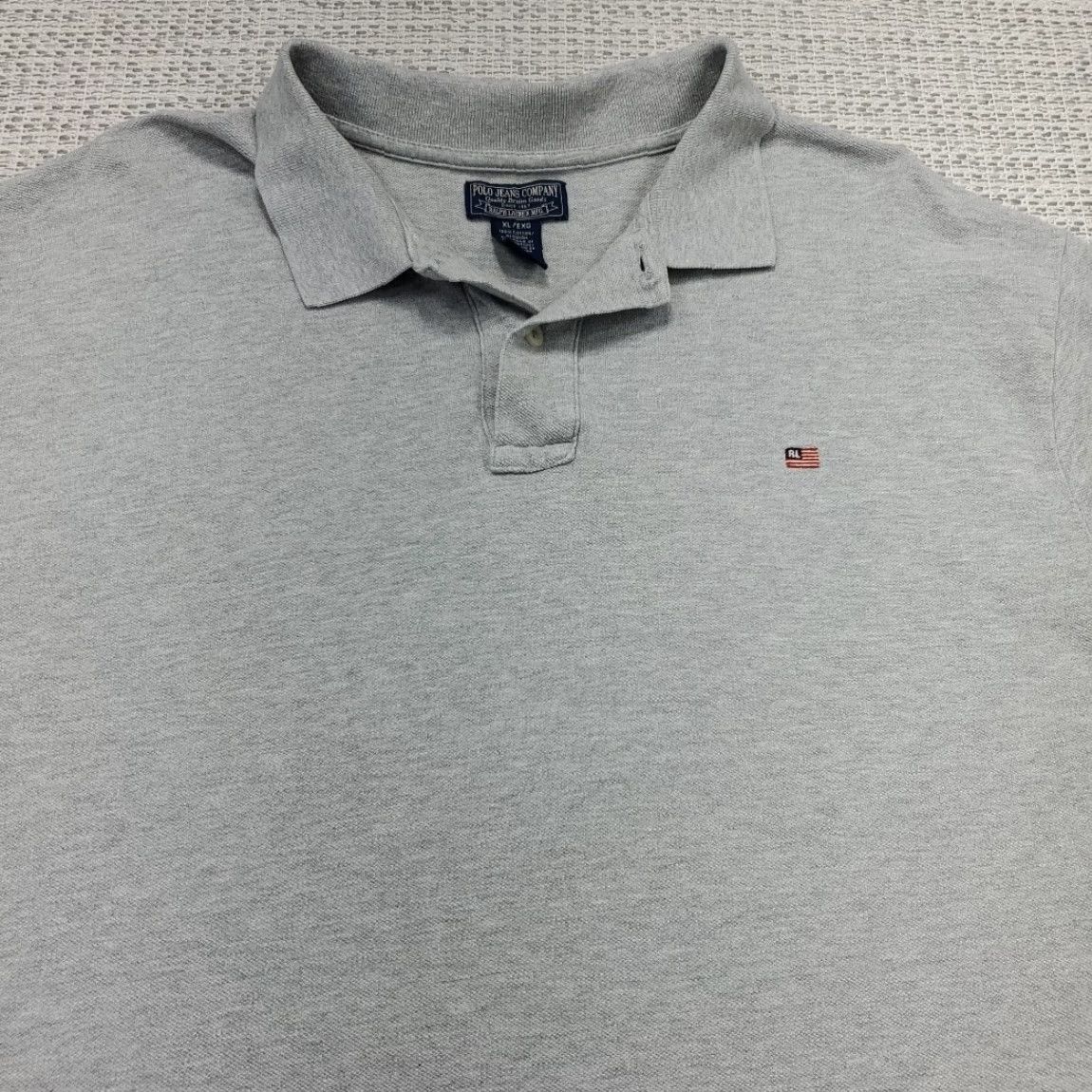 Ralph Lauren Polo Jeans Company Shirt Mens XL Gray Cotton American Flag RL Logo Rugby Shirt Size US XL / EU 56 / 4 - 4 Thumbnail