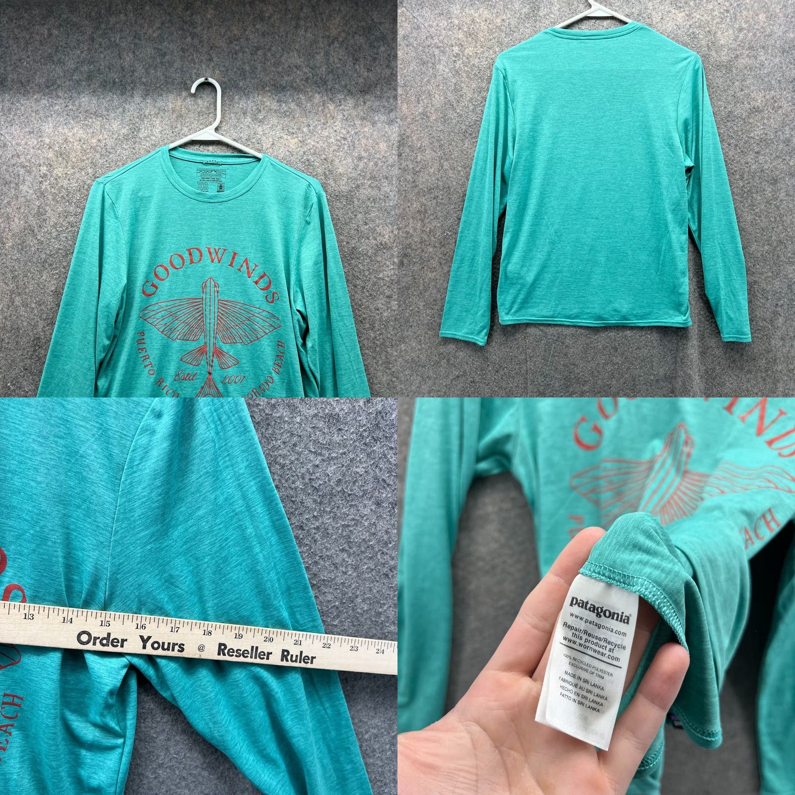 Patagonia VINTAGE Patagonia Shirt Women XS Teal Blue Long Sleeve Crew Neck Solid All Seasons Spring Summer Winter Womens XS Blue Patagonia Shirt Size XS / US 0-2 / IT 36-38 - 8 Thumbnail