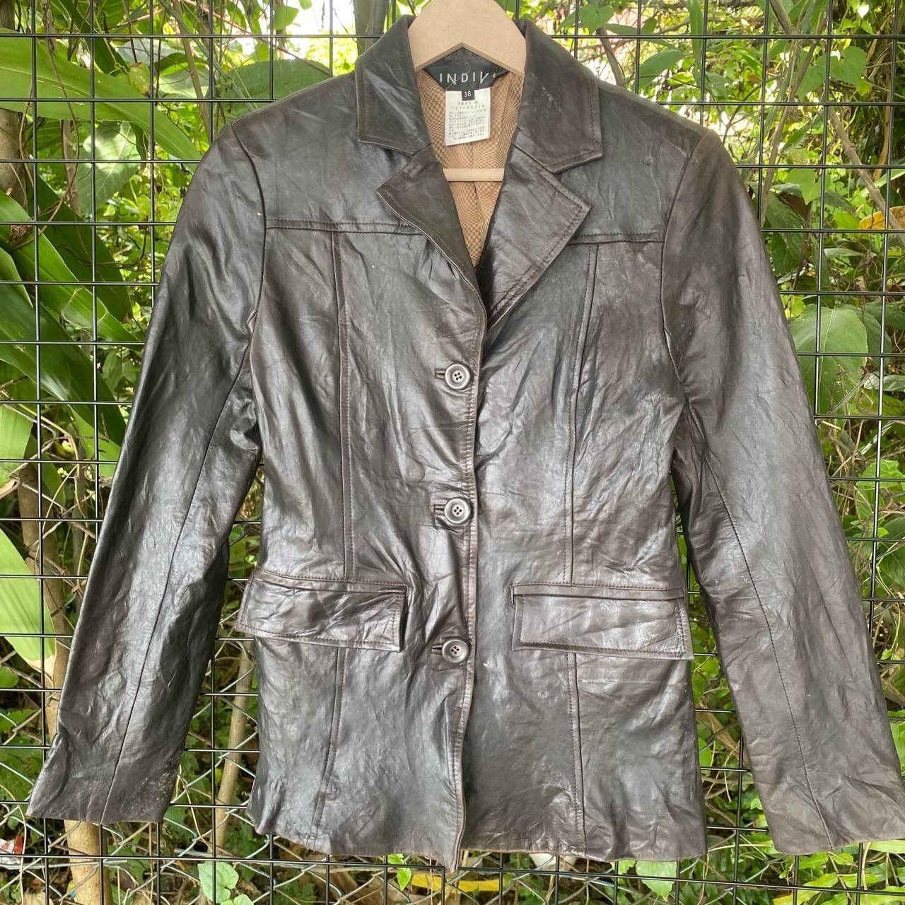 Leather × Vintage Vtg Indiv Leather Coat Jacket Size S / US 4 / IT 40 - 2 Thumbnail