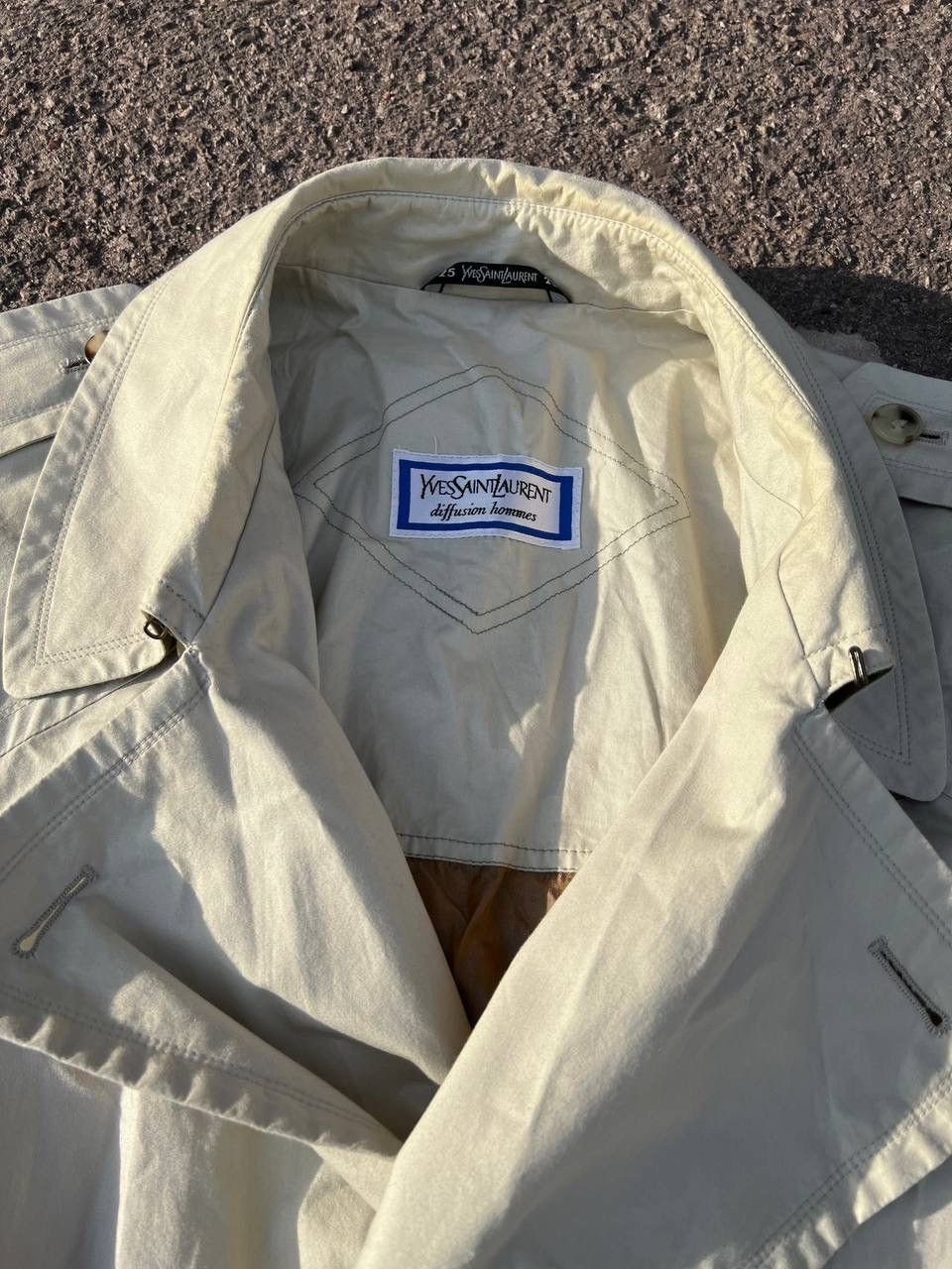 Vintage 90s Yves Saint Laurent YSL Trench Coat Jacket