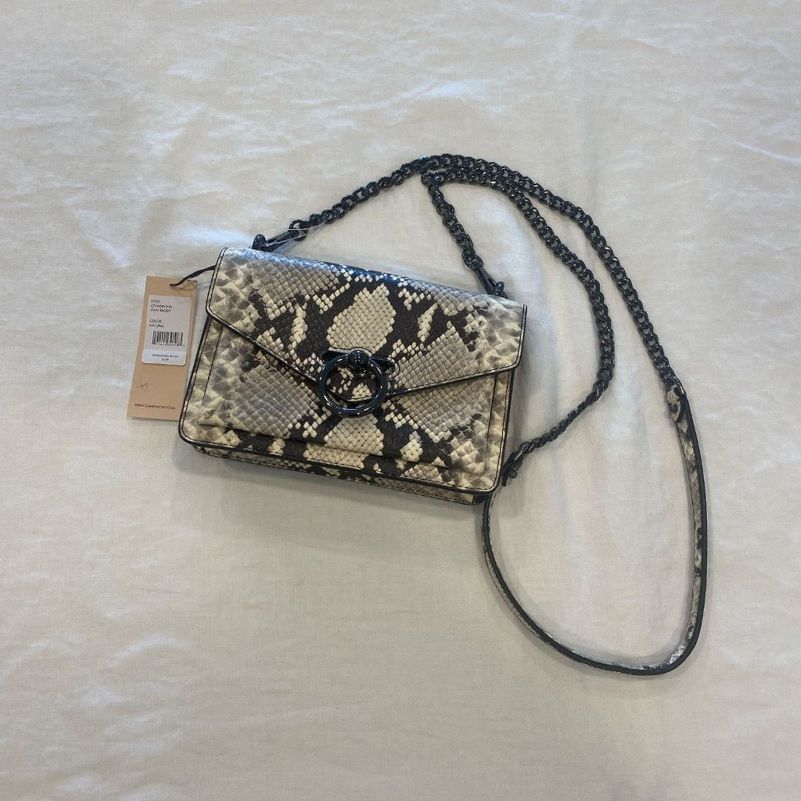 Rebecca Minkoff NWT Rebecca Minkoff Snakeprine Crossbody Leather Purse Size ONE SIZE - 14 Thumbnail