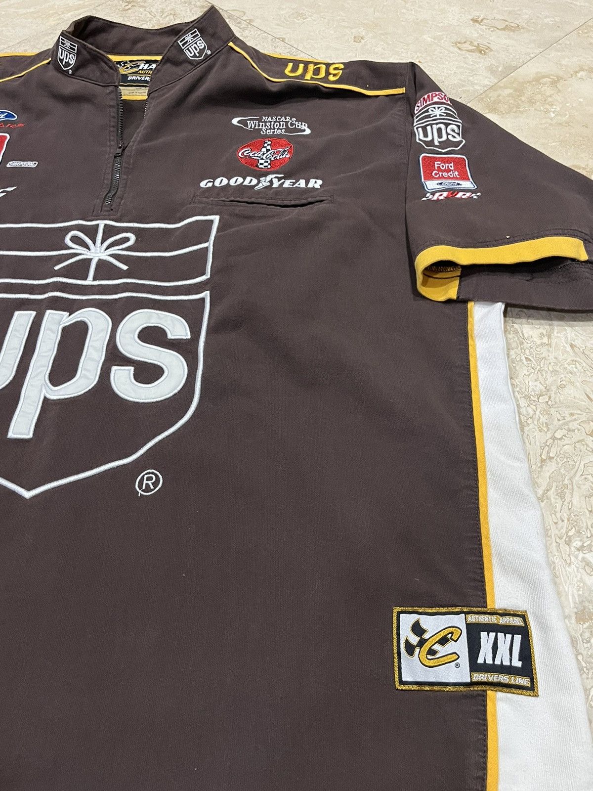 Chase Authentics Y2K UPS NASCAR 1/4 Zip Racing Shirt Size US XXL / EU 58 / 5 - 4 Thumbnail