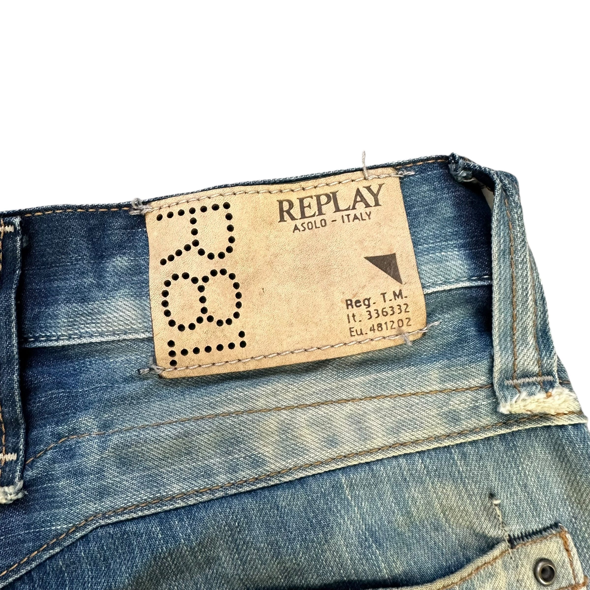 Replay REPLAY R81 Asolo Italy Trashed Washed Denim Pant #A58-1330 Size US 30 / EU 46 - 16 Thumbnail