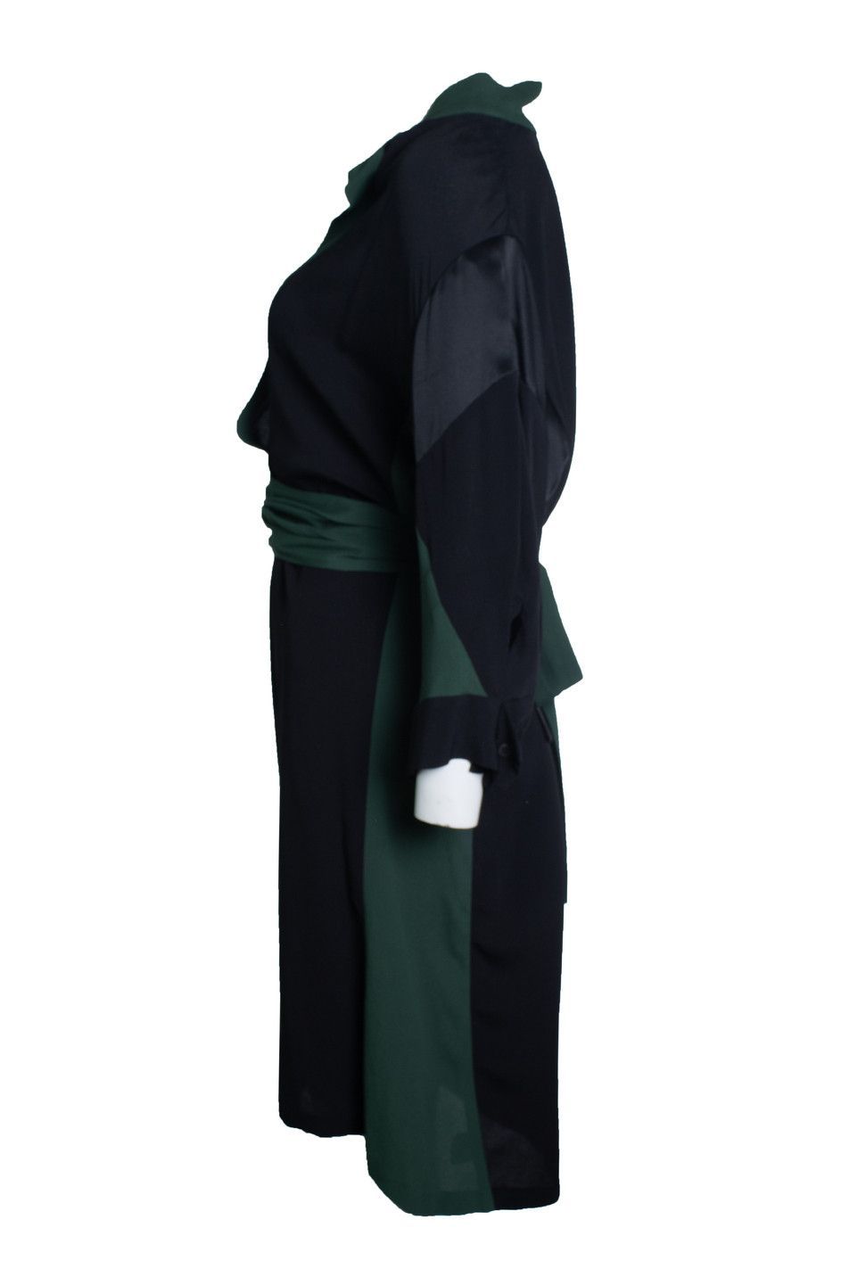 Dries Van Noten Dries van Noten, black and green wrap dress Size M / US 6-8 / IT 42-44 - 2 Thumbnail