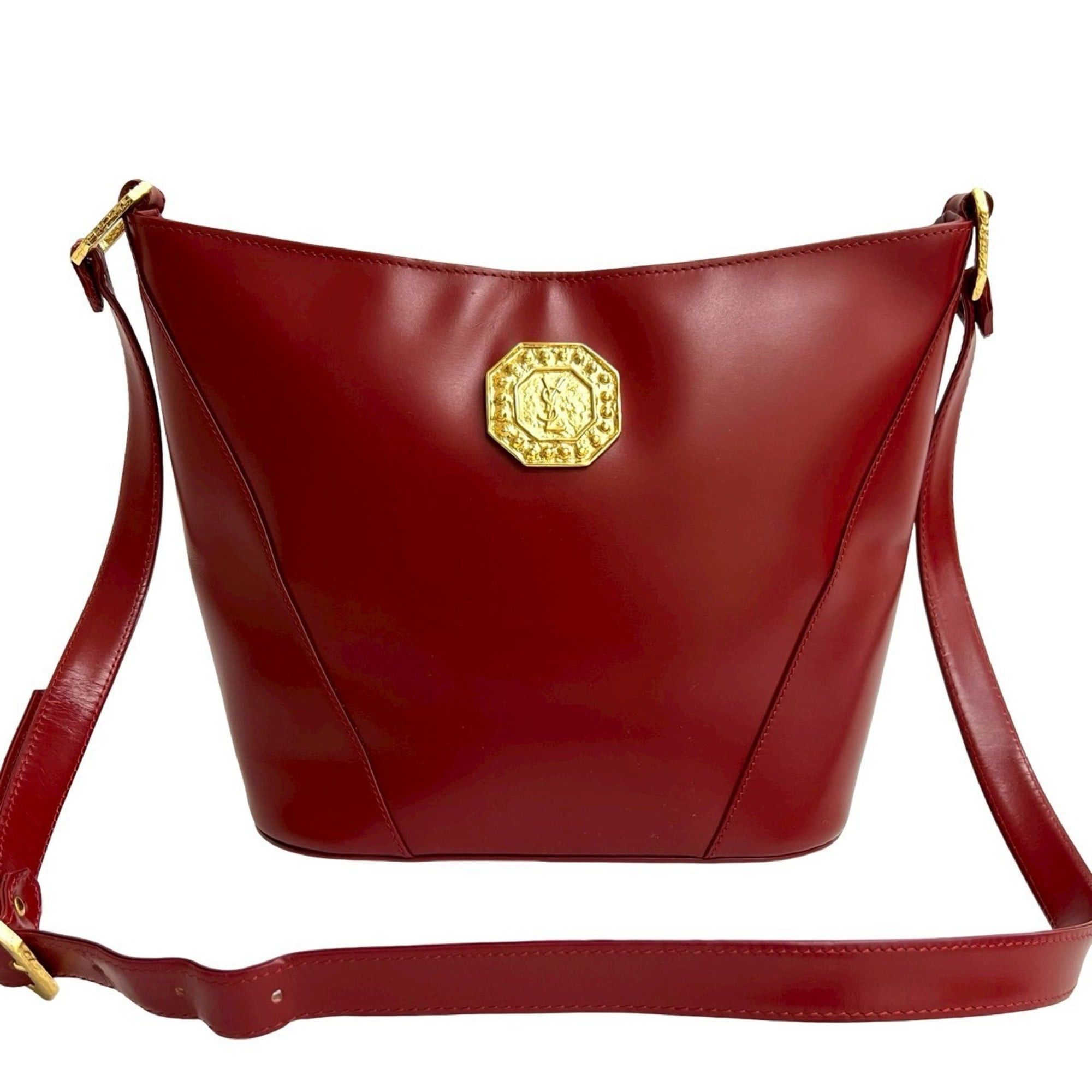 YVES SAINT LAURENT YSL calf leather shoulder bag/body bag in red 24274