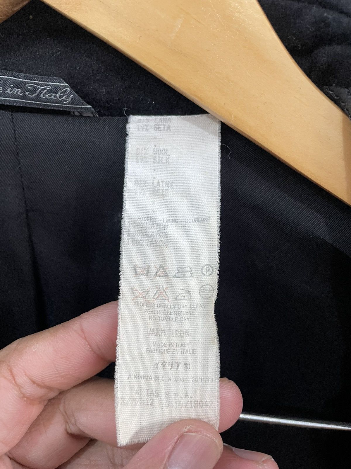 Versace GIANNI VERSACE BLACK WOOL LEATHER TRIM OUTERWEAR JACKET Size US S / EU 44-46 / 1 - 8 Thumbnail