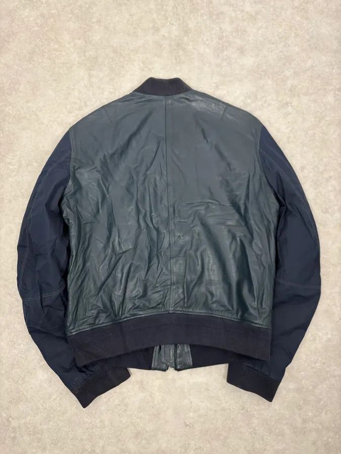 Burberry Burberry Navy Hybrid Leather & Nylon Bomber Jacket Size US M / EU 48-50 / 2 - 6 Thumbnail