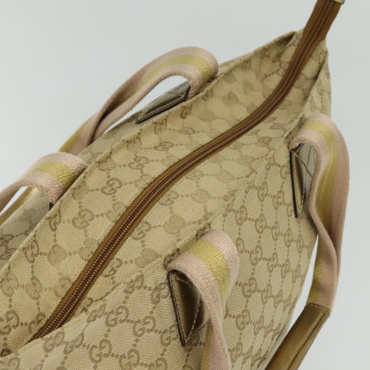 Gucci GUCCI GG Canvas Sherry Line Tote Bag Beige Pink Gold Size ONE SIZE - 6 Thumbnail