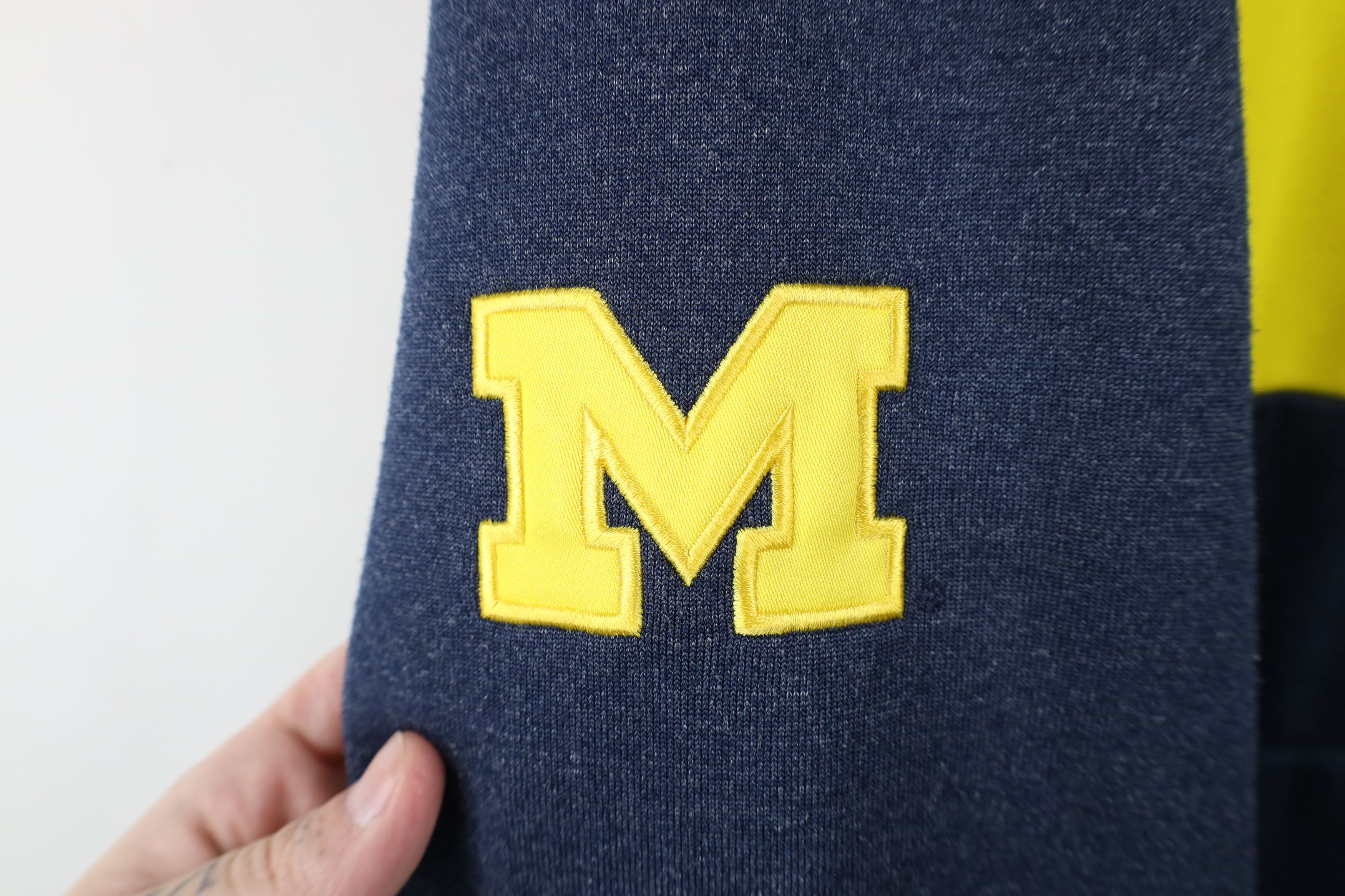 Adidas × Vintage Adidas University of Michigan Football Half Zip Hoodie Blue Size US L / EU 52-54 / 3 - 8 Thumbnail
