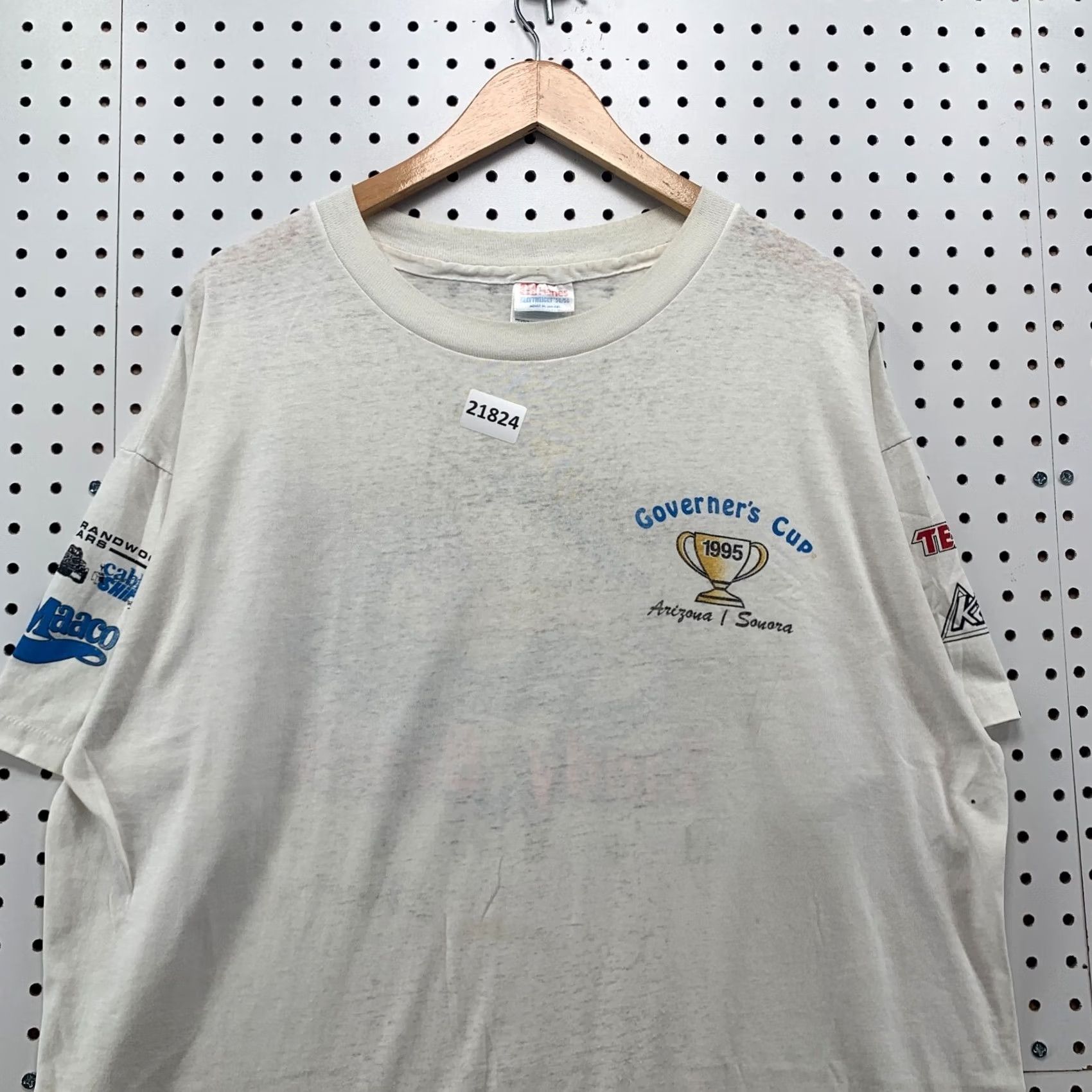 Hanes VINTAGE Governer's Cup White Single Stitch Fiesta On The Beach Mens XL 24x28 Arizona 90s Nike Shirt Mens? Size US XL / EU 56 / 4 - 3 Thumbnail