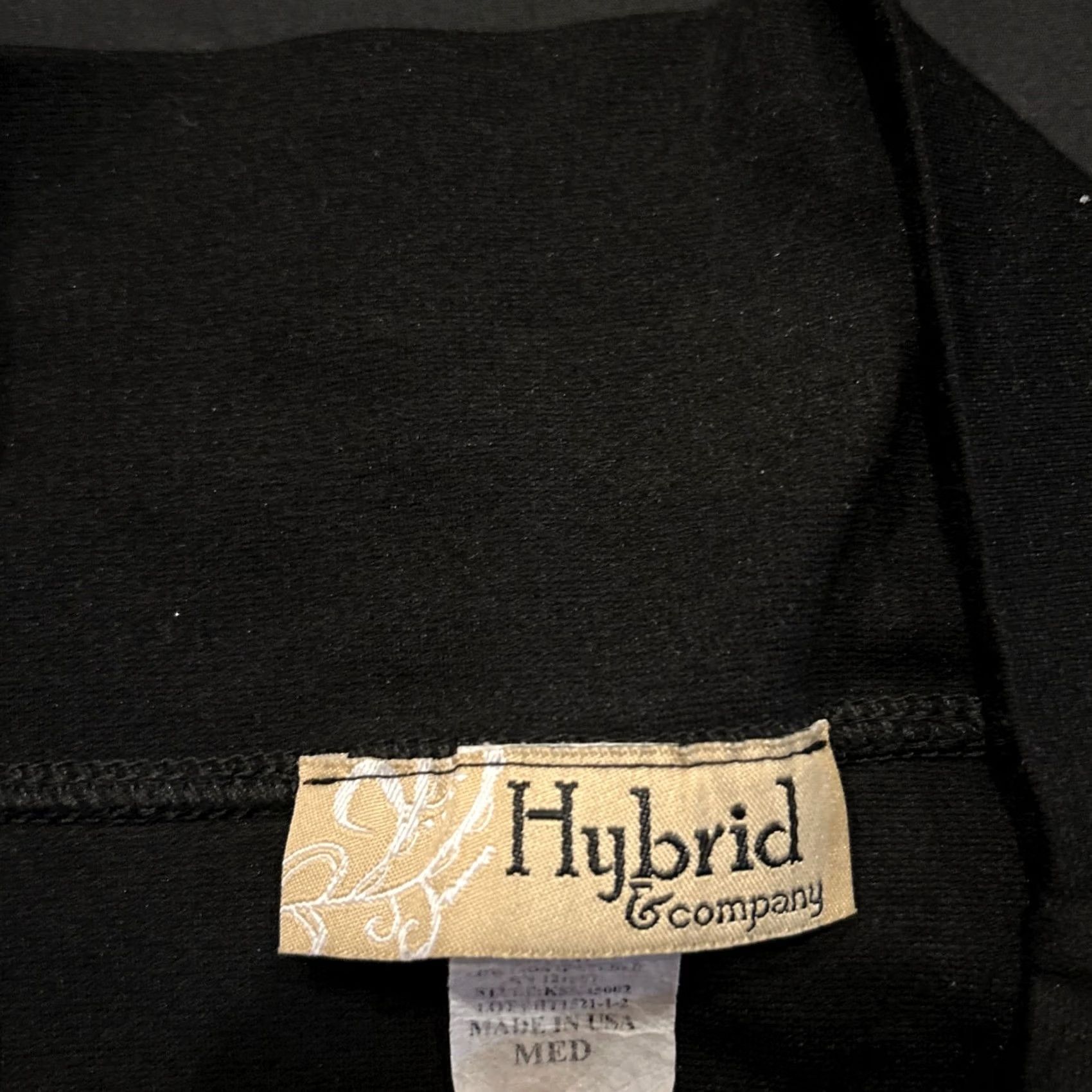 Vintage Hybrid & Company Pencil Skirt Women Size M Black with slit in the back Rayon Blend A36 Size 32" / US 10 / IT 46 - 2 Thumbnail