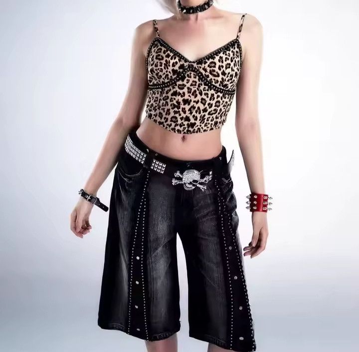 Japanese Brand × Vintage Fashionable Rivet Pyramid Inlaid Skull Buckle Belt Size ONE SIZE - 5 Thumbnail