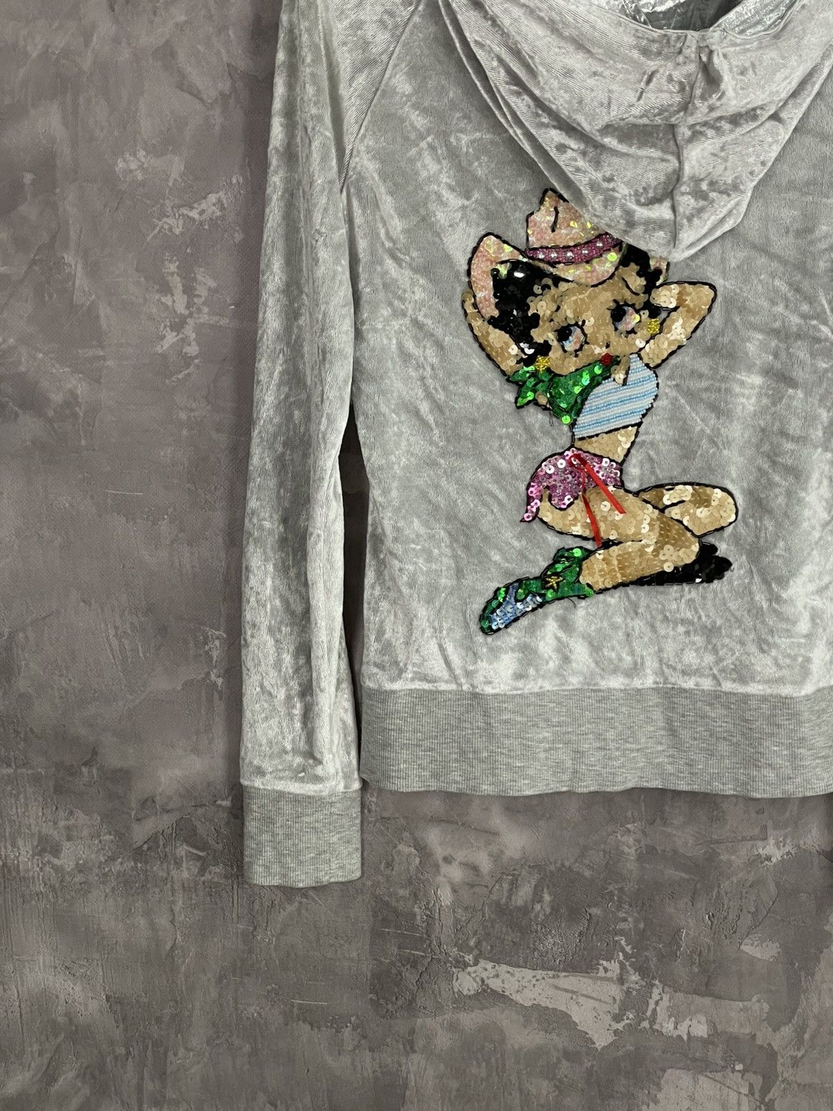 Hysteric Glamour Vintage Y2K Velour Glam Betty Boop Zip Hoodie Size M / US 6-8 / IT 42-44 - 6 Thumbnail