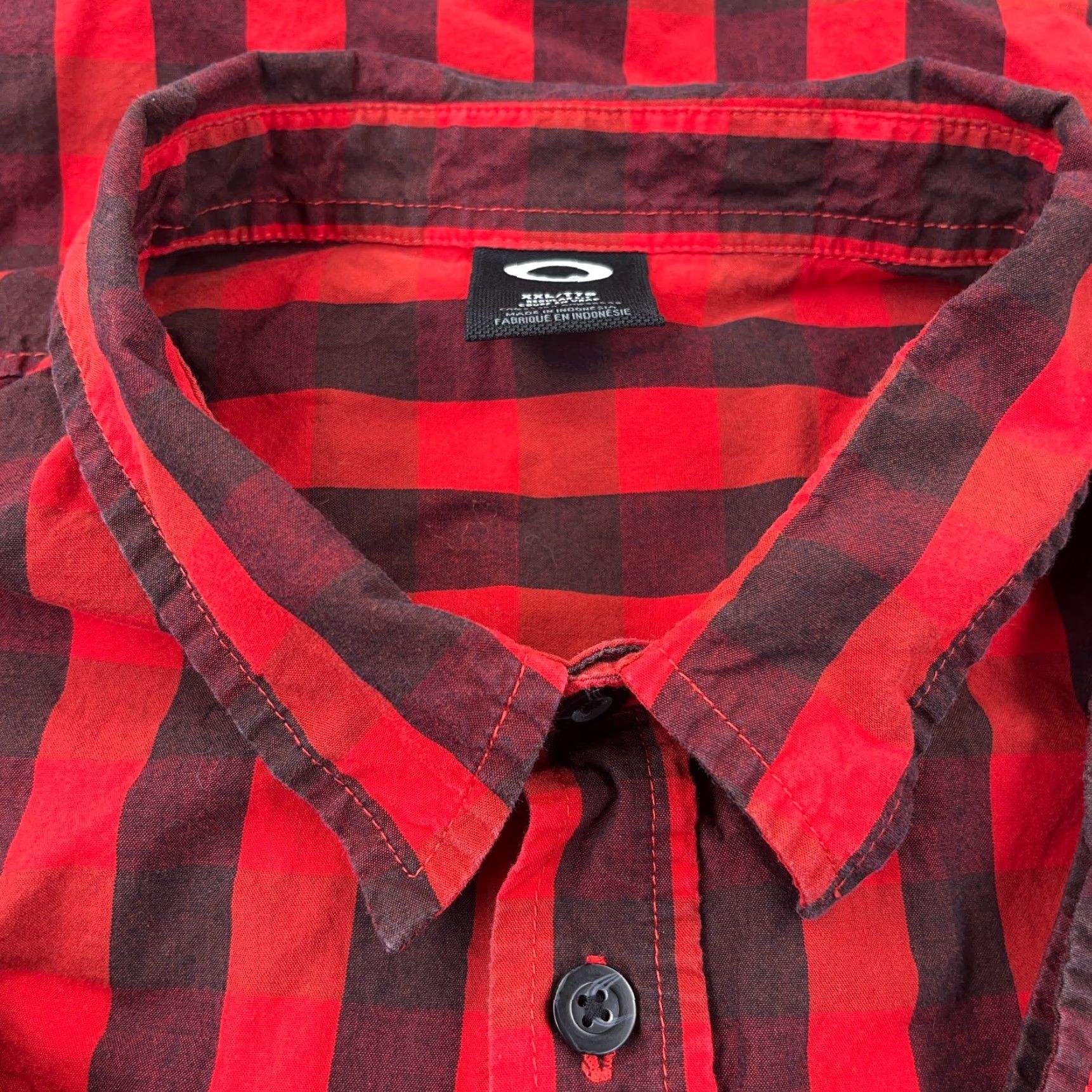 Oakley Oakley Button-Up Shirt Men 2XL Gray Black Plaid Regular Fit Casual Outdoor Size 48R - 5 Thumbnail