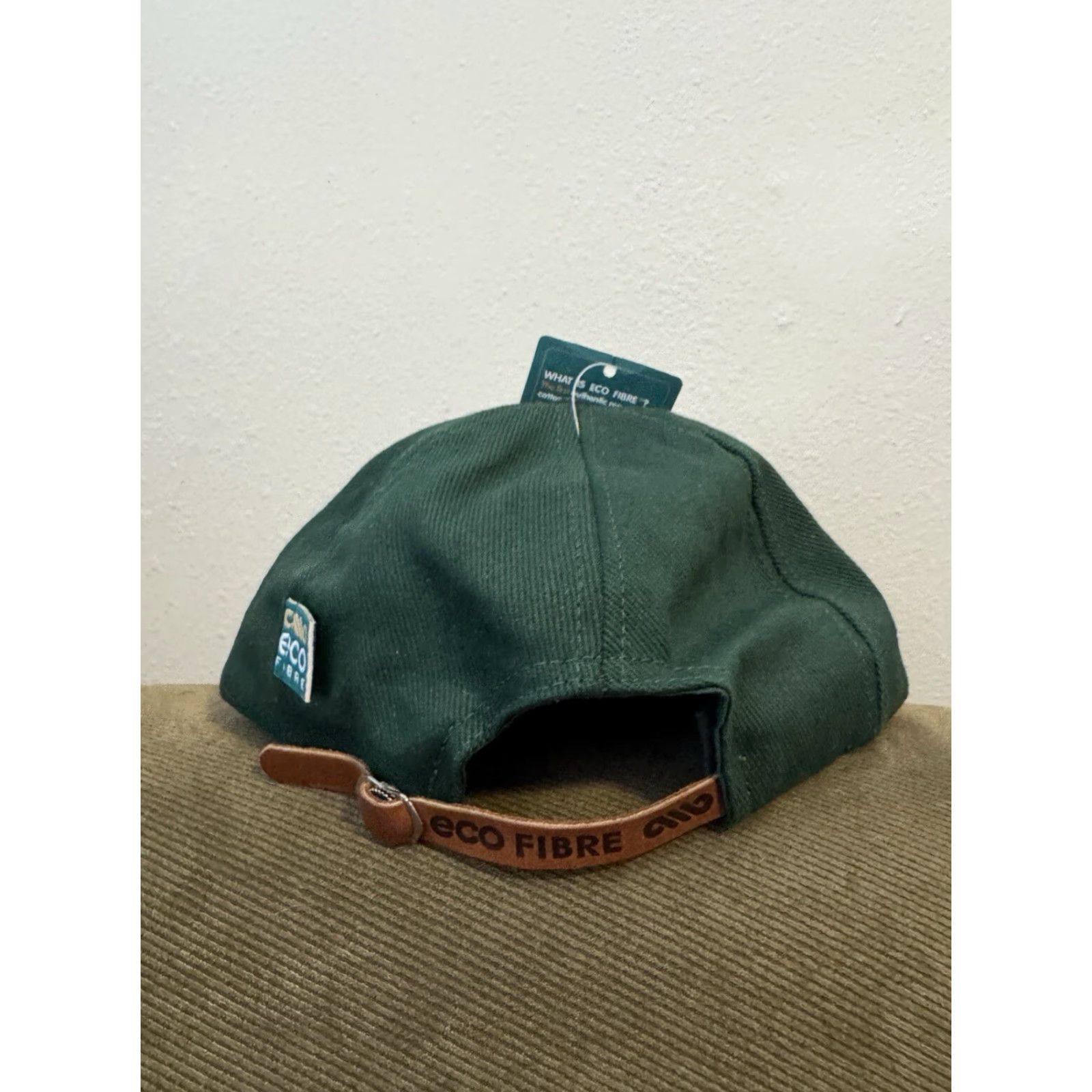 Vintage VINTAGE EcoFibre Baseball Cap Men Green NWT Leather Strap Back Hat Cars Theme One Size Size ONE SIZE - 5 Thumbnail