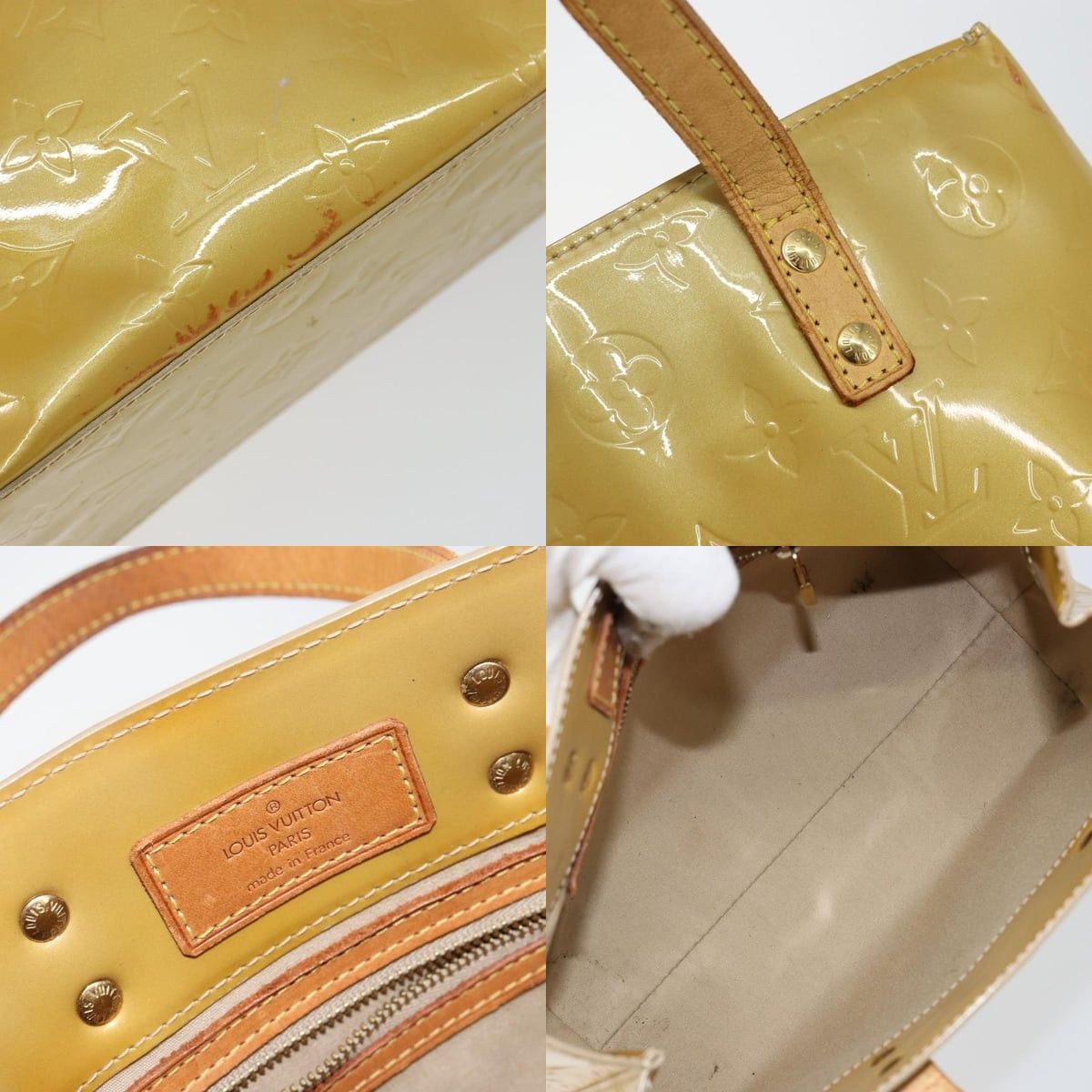 Louis Vuitton LOUIS VUITTON Monogram Vernis Reade PM Hand Bag Beige M91334 Size ONE SIZE - 11 Thumbnail