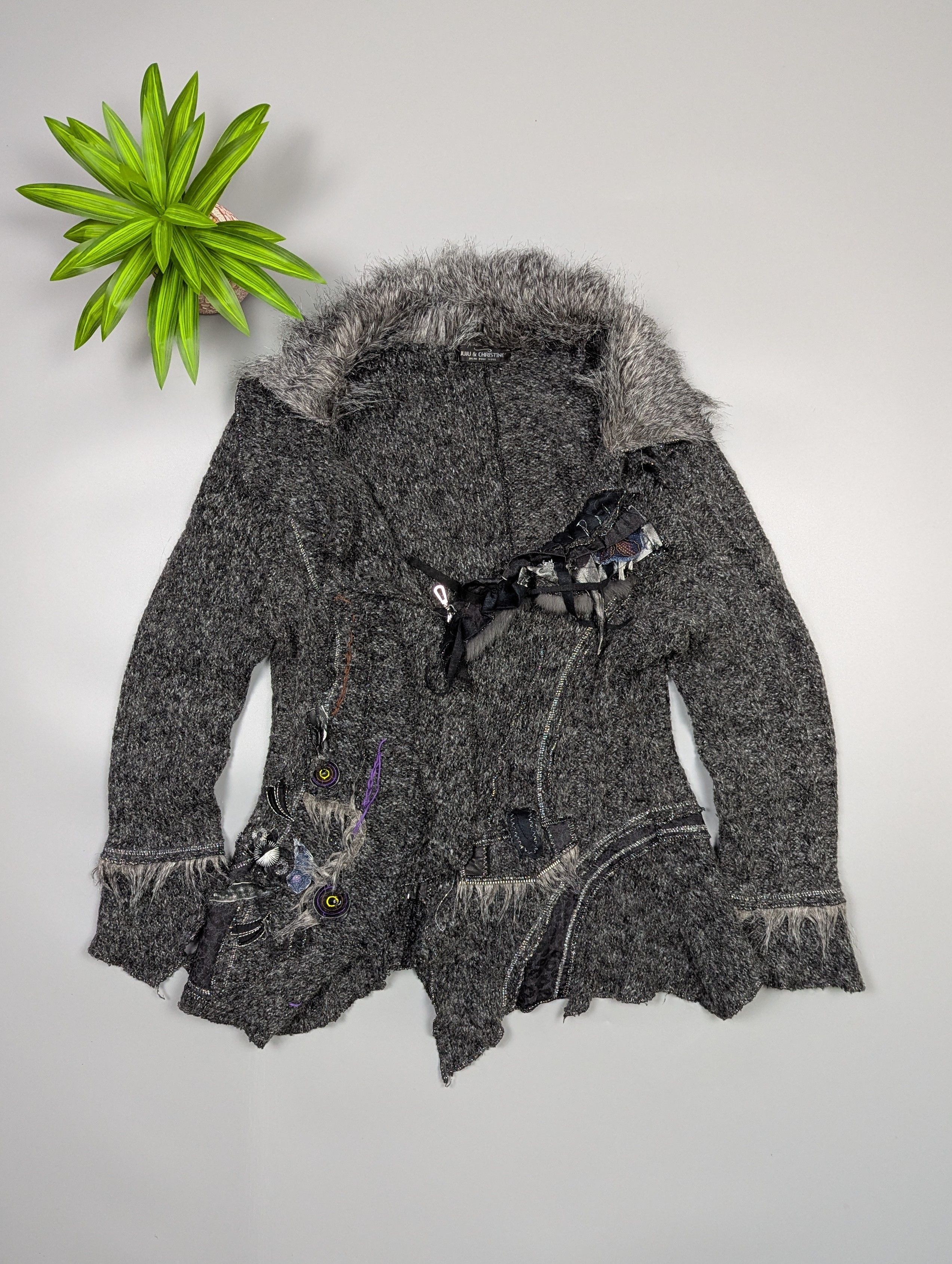 Japanese Brand Juju Christine Vintage Steampunk Wool Cardigan Gothic Size L / US 10 / IT 46 - 1 Thumbnail