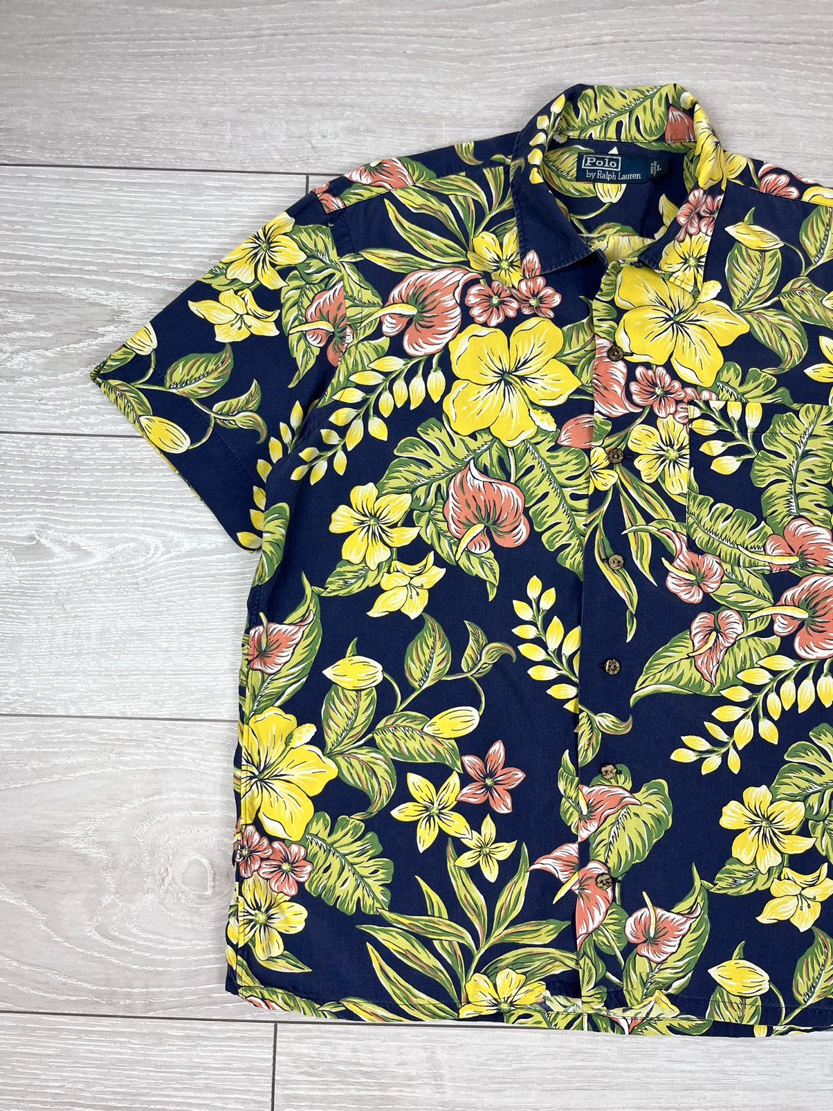 Polo Ralph Lauren Polo Ralph Lauren Vintage Hawaiian Floral Print Button Shirt Size US L / EU 52-54 / 3 - 3 Thumbnail