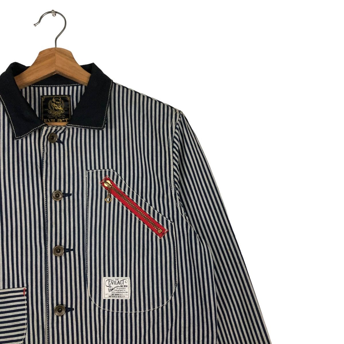 Japanese Brand 🔥VTG HICORY CHORE BIKER JACKET EVILACT MOTORCYCLE KAPITAL Size US S / EU 44-46 / 1 - 4 Thumbnail