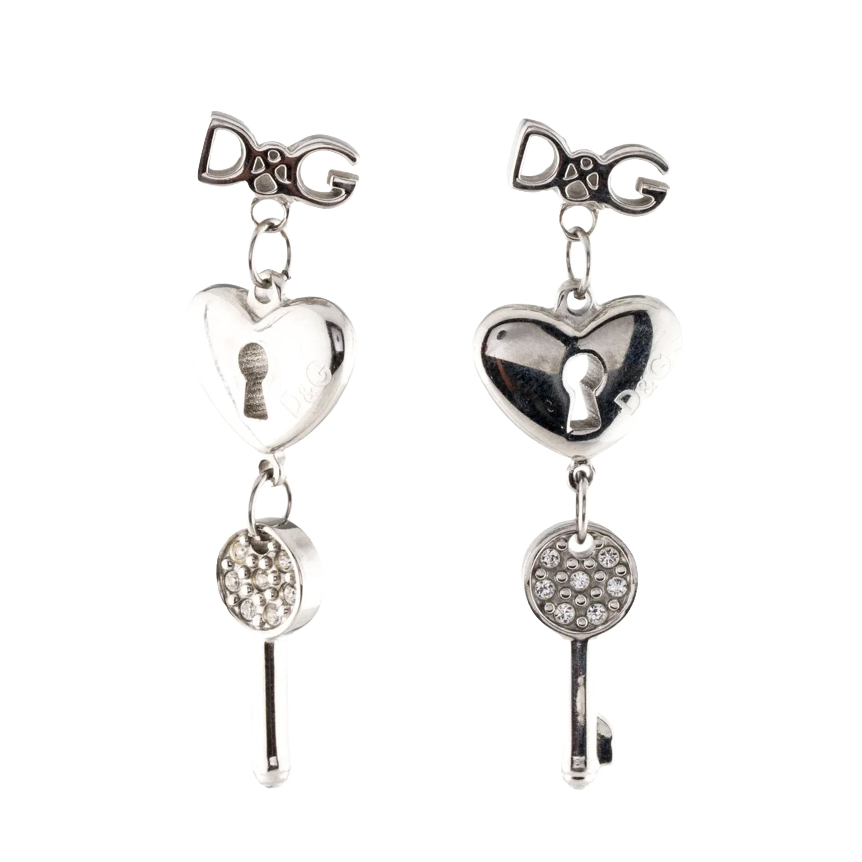 Dolce & Gabbana Dolce & Gabbana Lock & Key Heart Drop Earrings Size ONE SIZE - 1 Thumbnail