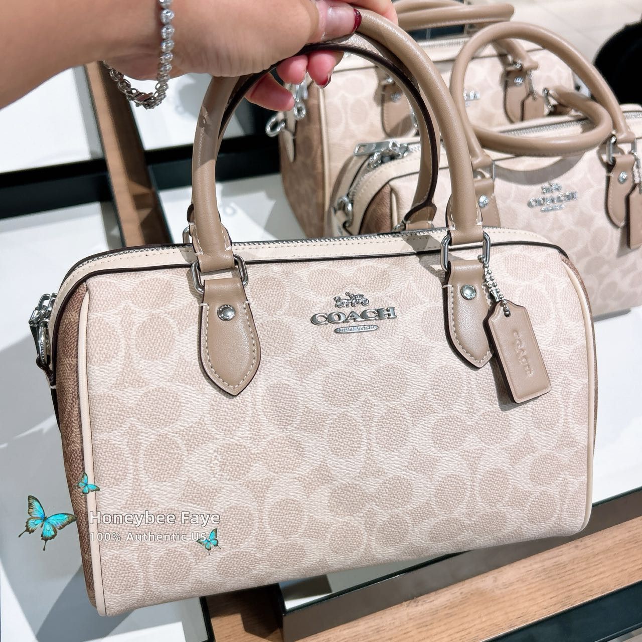 Coach Rowan Satchel Bag In Blocked Signature Canvas CW377 Size ONE SIZE - 2 Thumbnail