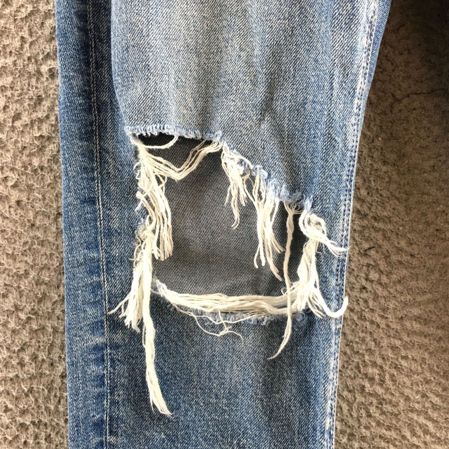 American Eagle Outfitters American Eagle Outfitters Skinny Jeans Womens 2 Short Blue Denim Distressed Zip Pants Jeans Blue Distressed Womens 2 Short Regular Mens Girls Size 26" / US 2 / IT 38 - 6 Thumbnail