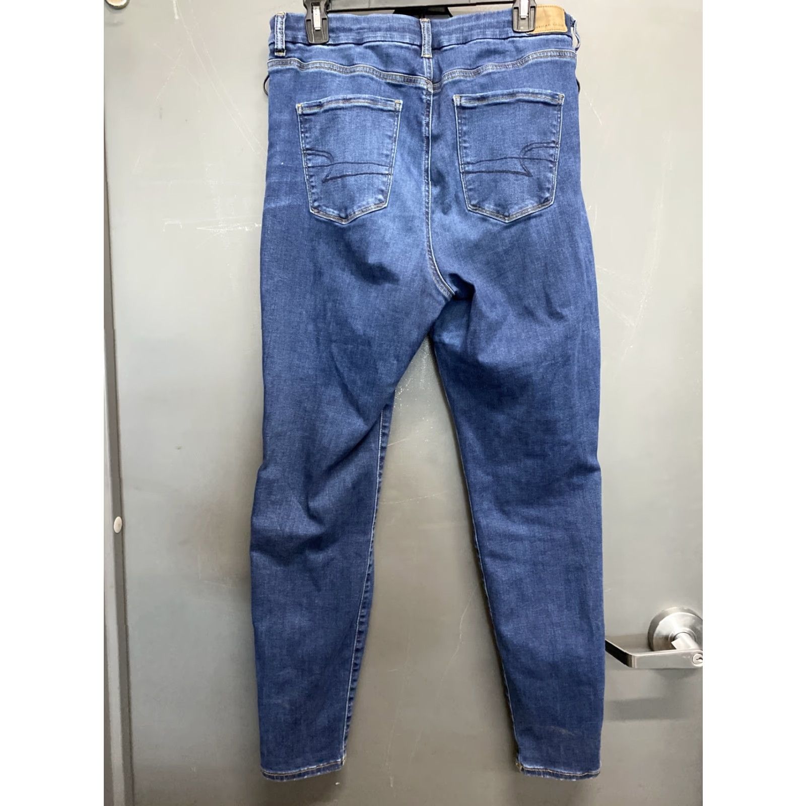 WOMENS American Eagle Curvy Hi-Rise Jeggings 14 Blue Denim Stretch