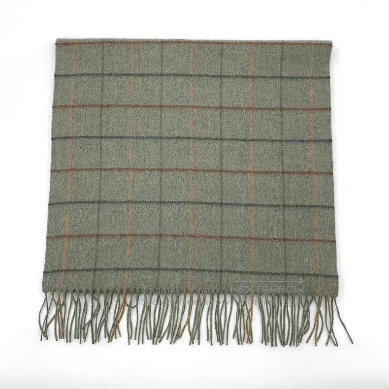 Loro Piana Loro Piana size 175*43cm Green checkered goat cashmere frin Size ONE SIZE - 1 Thumbnail