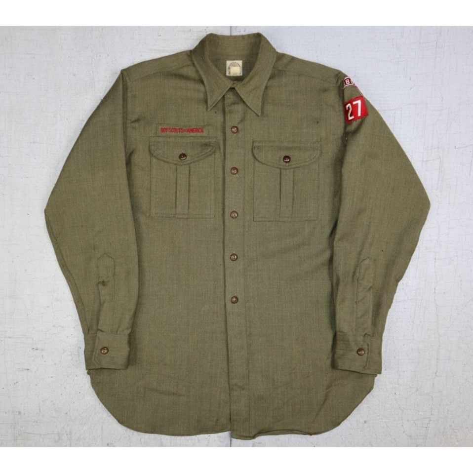 Vintage Vintage 1970s BSA Boy Scouts Wool Uniform Shirt Men’s L USA Size US L / EU 52-54 / 3 - 1 Thumbnail