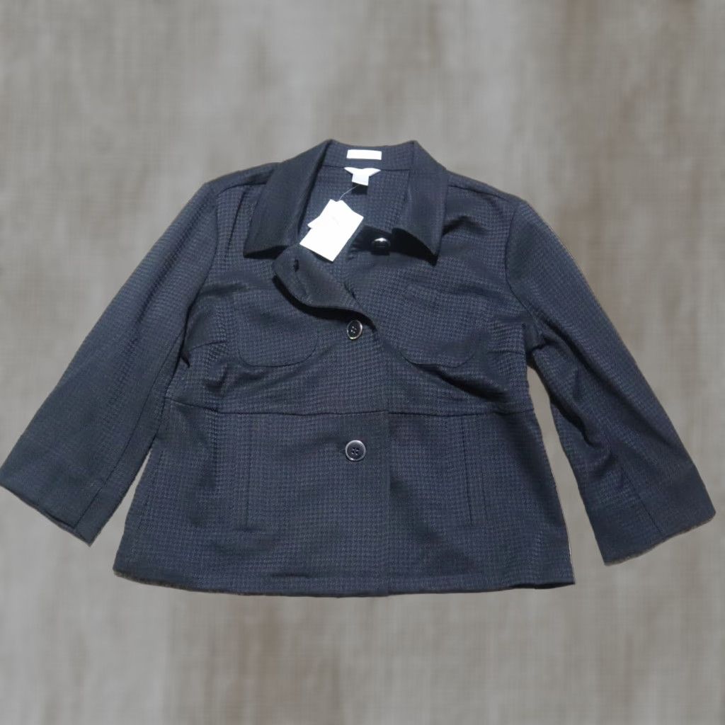 Vintage Christopher & Banks Women's Black Cotton Button Up Jacket Coat Size S Small Size S / US 4 / IT 40 - 1 Thumbnail