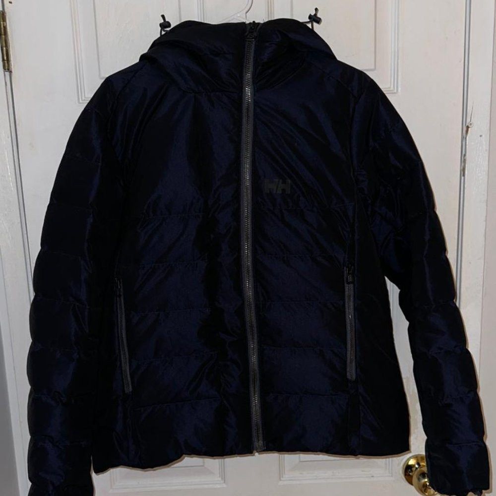 image of Helly Hansen Navy Blue Puffer Jacket Women's Size Xl