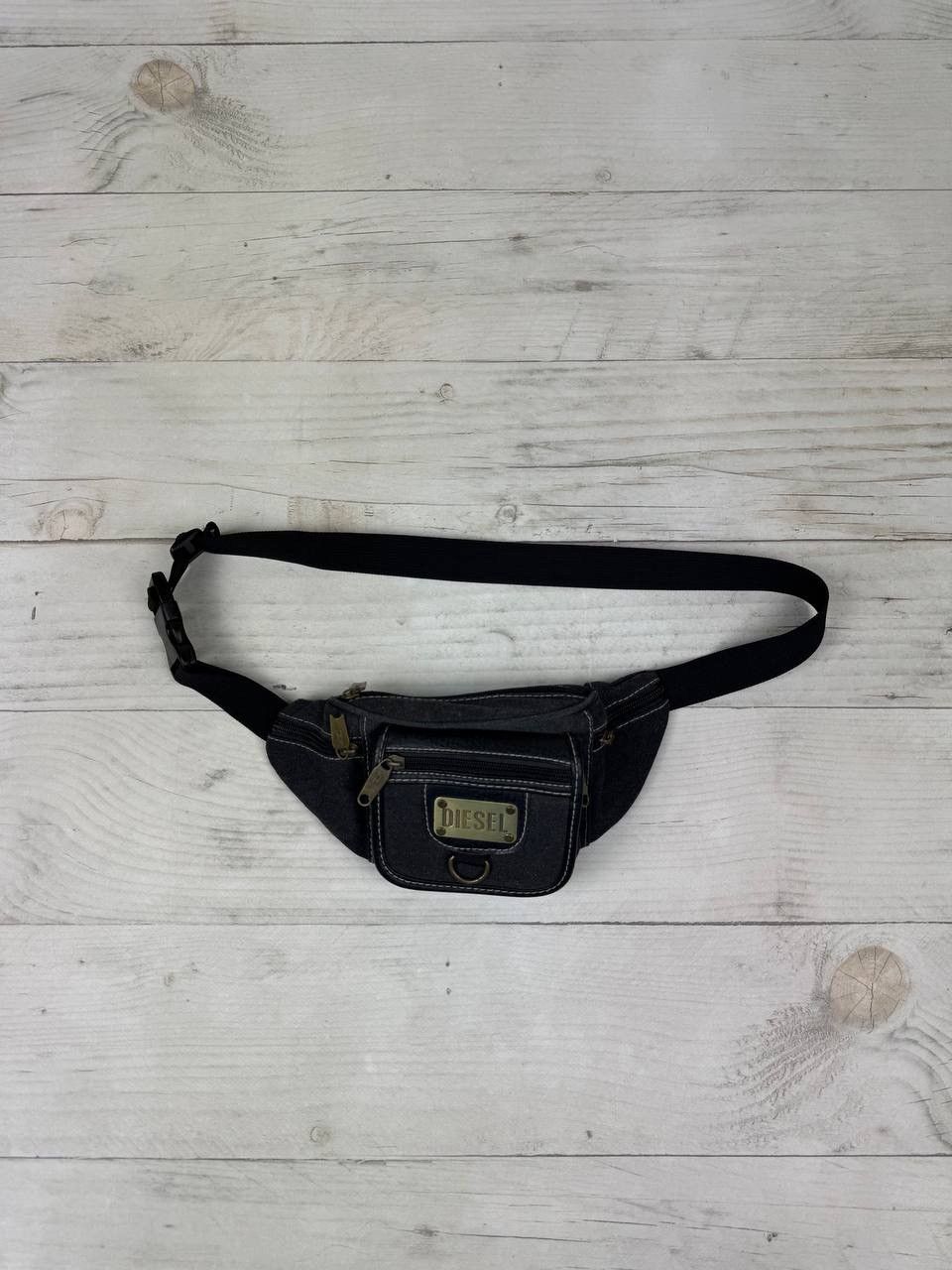 Diesel Waist Bag Messenger Metal Logo in Grey, Men's