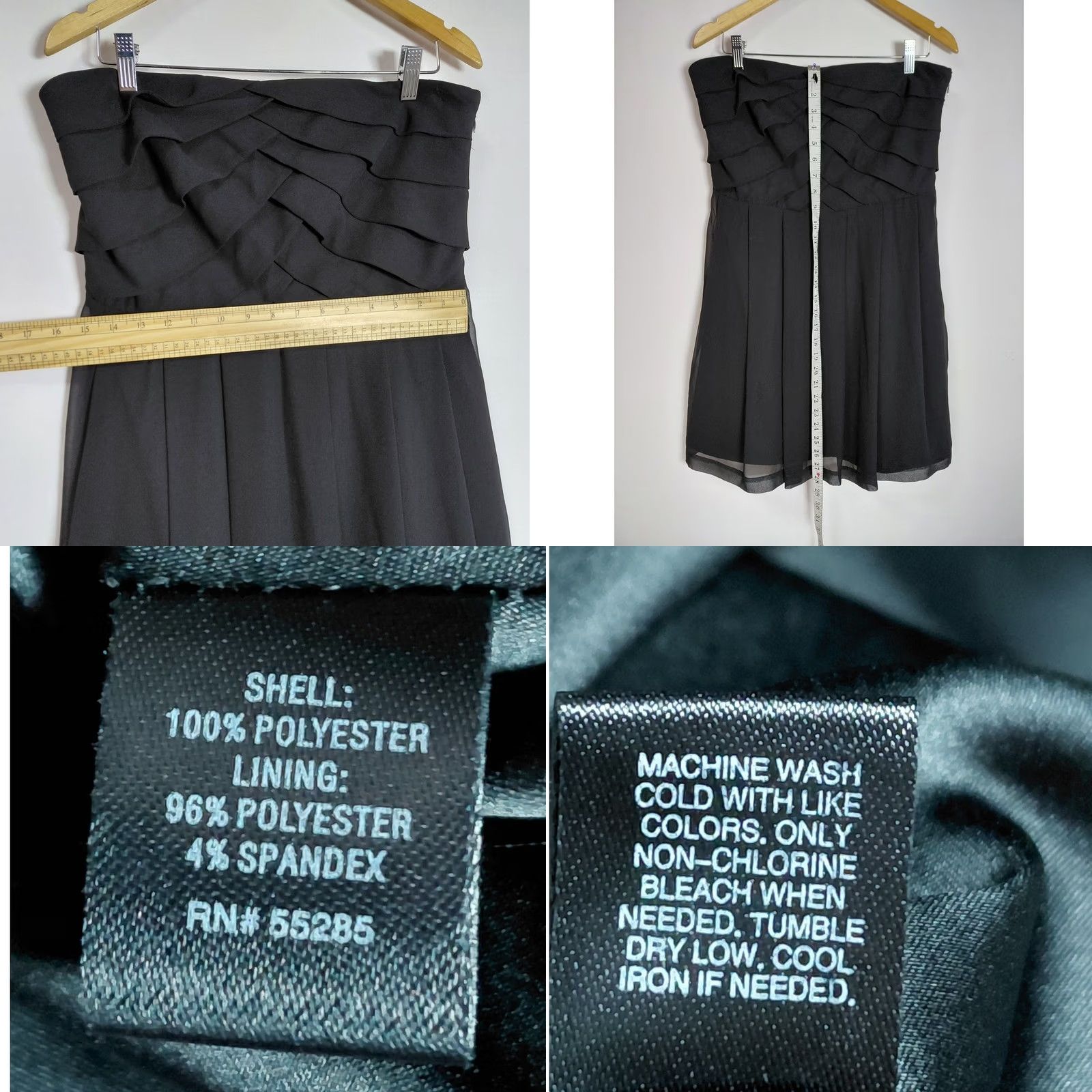 Express Express Black Strapless Dress Solid Chiffon Knee Length Women Size 12 Size XL / US 12-14 / IT 48-50 - 8 Thumbnail