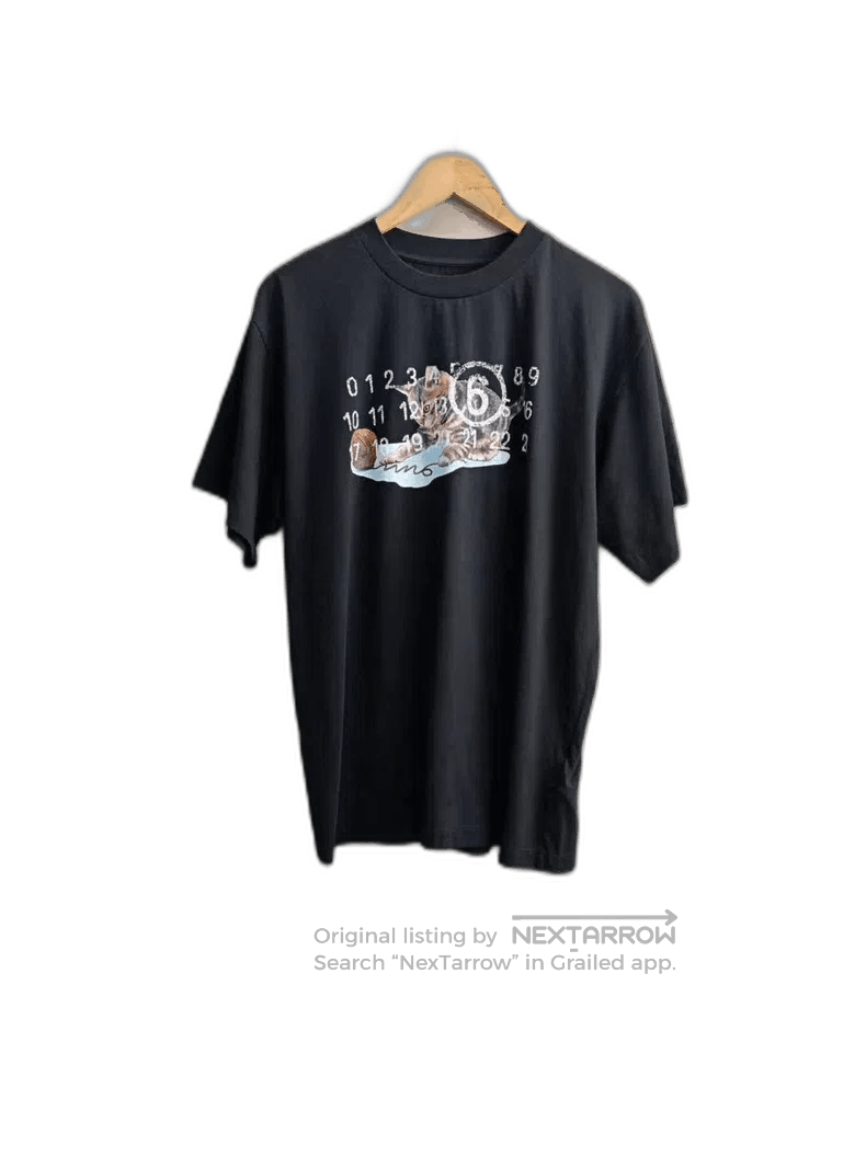 Maison Margiela Black Short Sleeve Shirt with Cat Design. Size US XS / EU 42 / 0 - 1 Thumbnail